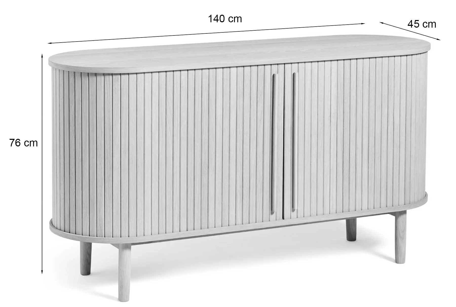 Komoda Meta 140 cm lamele dąb bielony - Image 6