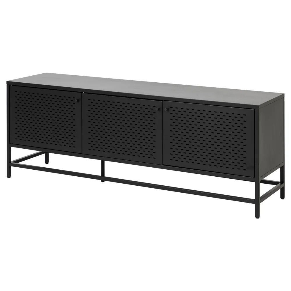 Komoda niska Rondan w stylu industrialnym 60x160 cm czarna - Image 3
