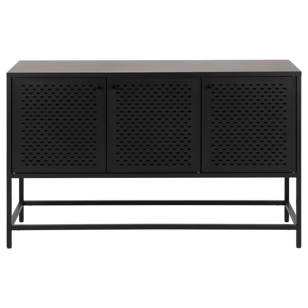 Komoda niska Rondan w stylu industrialnym 75x125 cm czarna