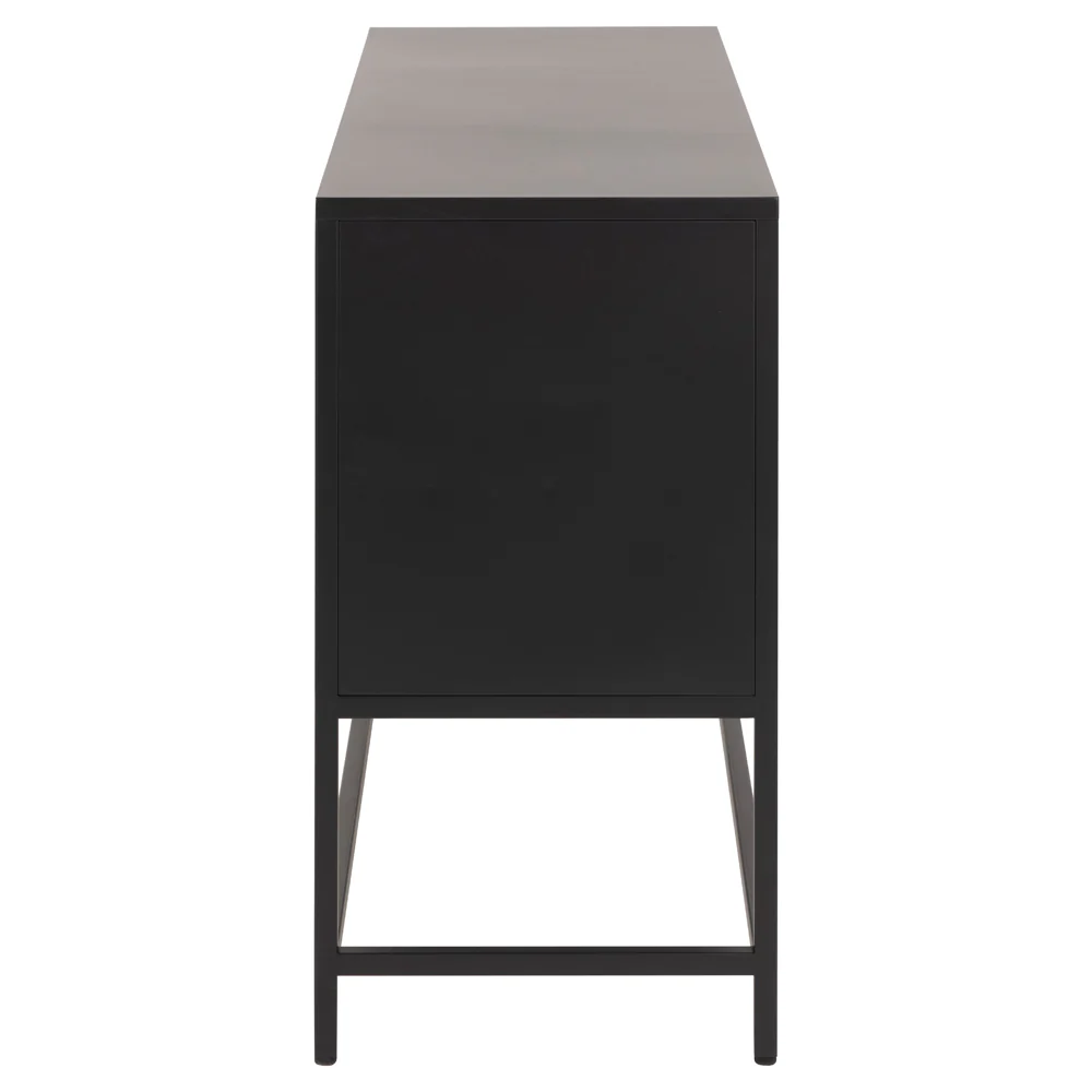 Komoda niska Rondan w stylu industrialnym 75x125 cm czarna - Image 6