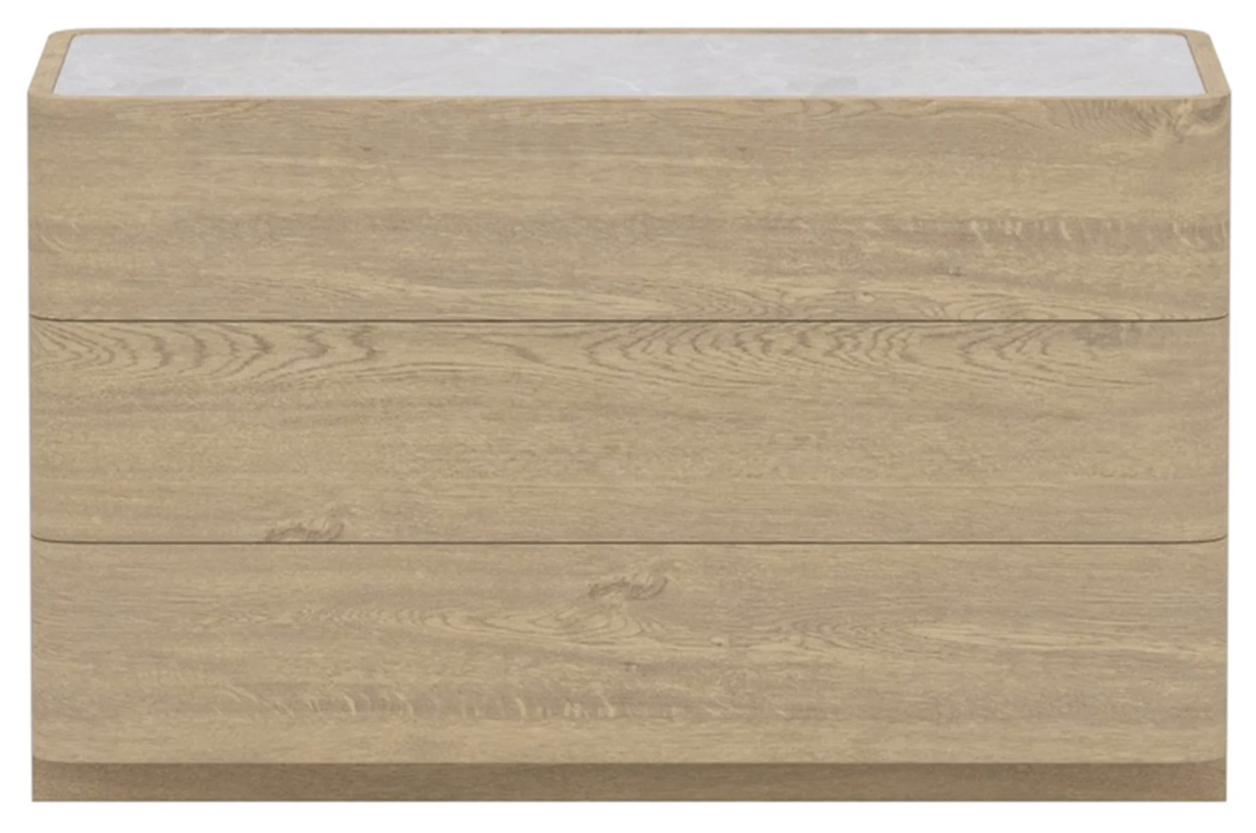 Komoda Noble z trzema szufladami 100 cm dąb naturalny z jasnoszarym blatem