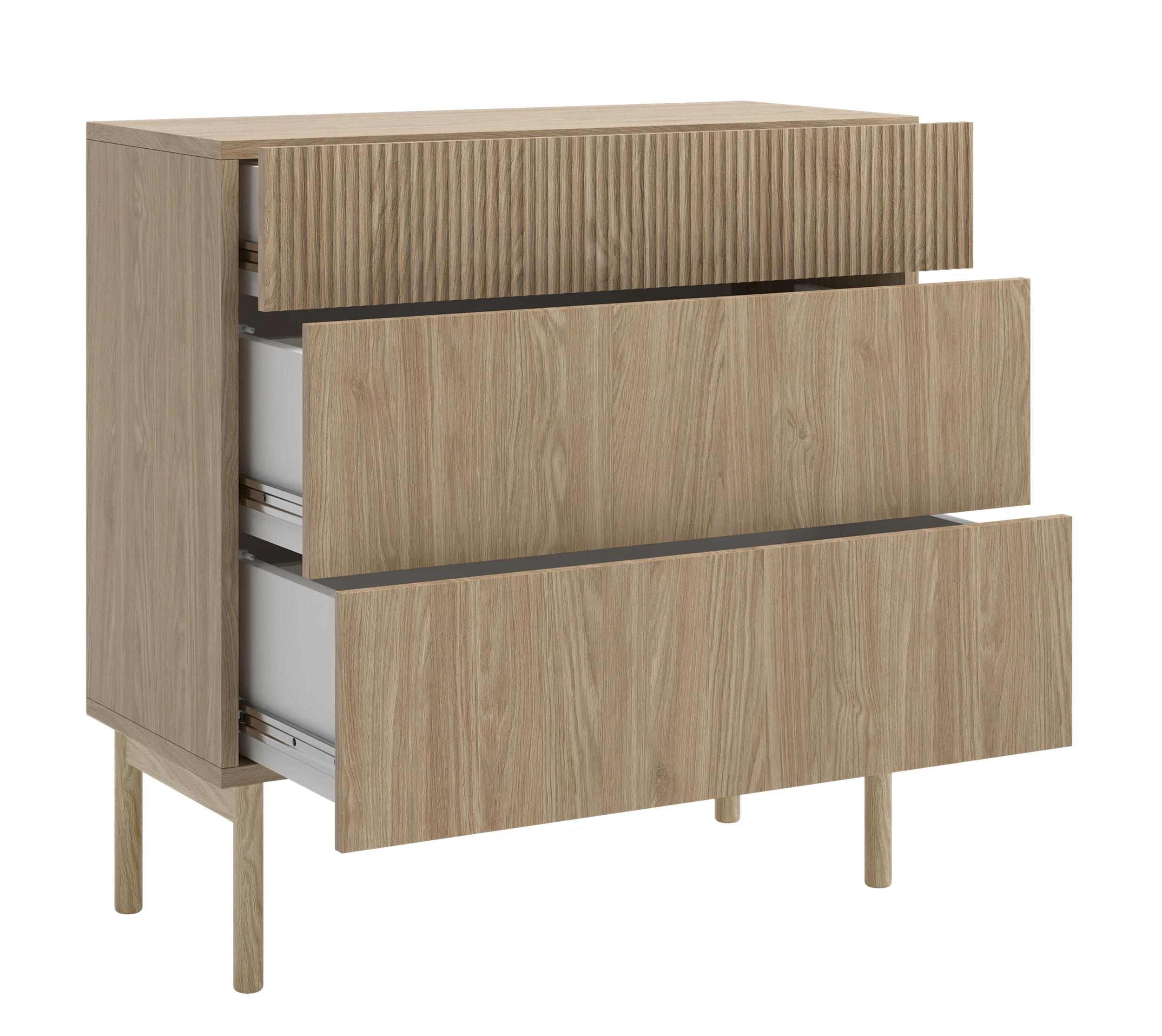 Komoda Nolie z trzema szufladami 90 cm Dąb Olejowany - Image 7