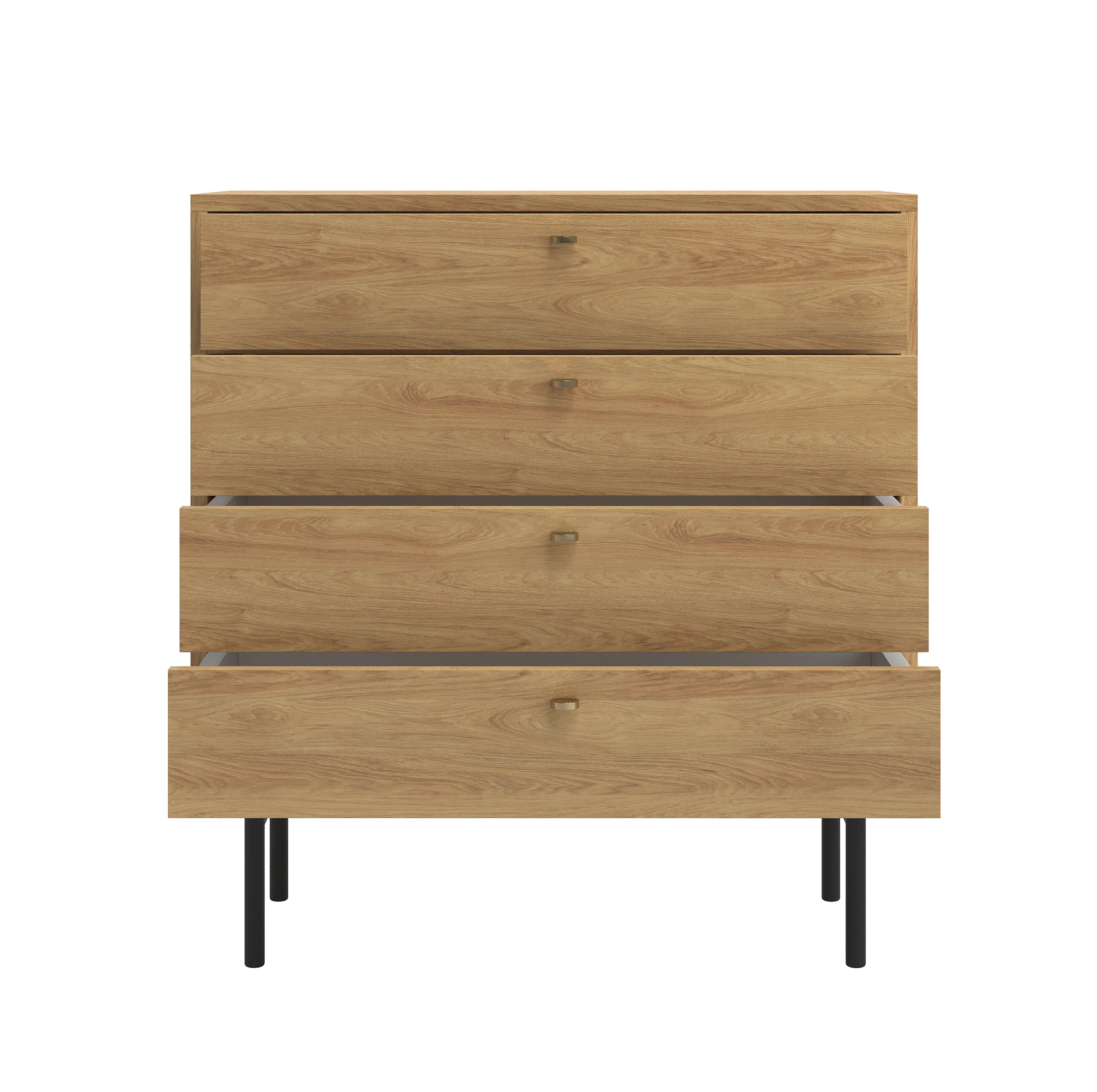 Komoda Olar z czterema szufladami 85 cm Hikora naturalna - Image 7