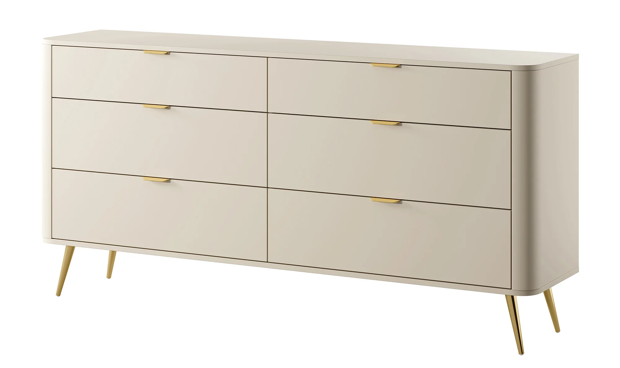 Komoda Oval z sześcioma szufladami 173 cm beż piaskowy - Image 5