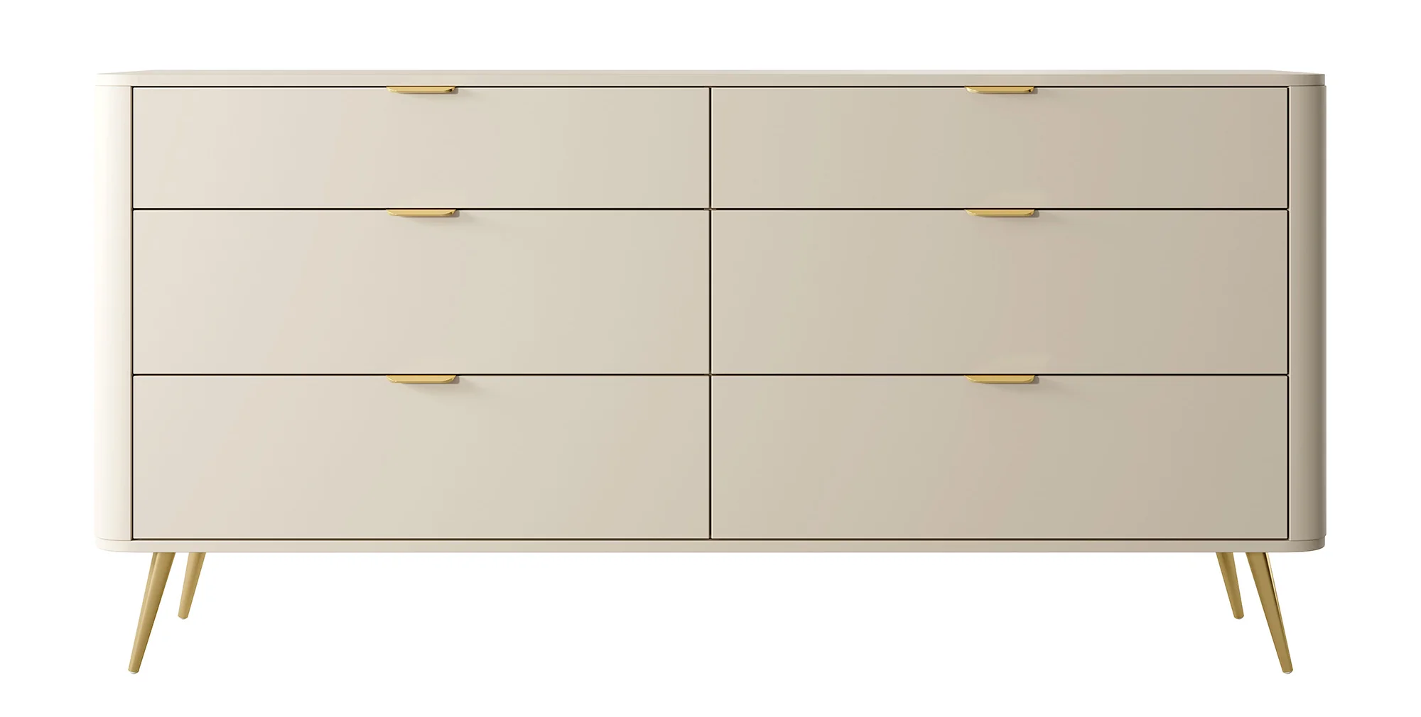 Komoda Oval z sześcioma szufladami 173 cm beż piaskowy - Image 6