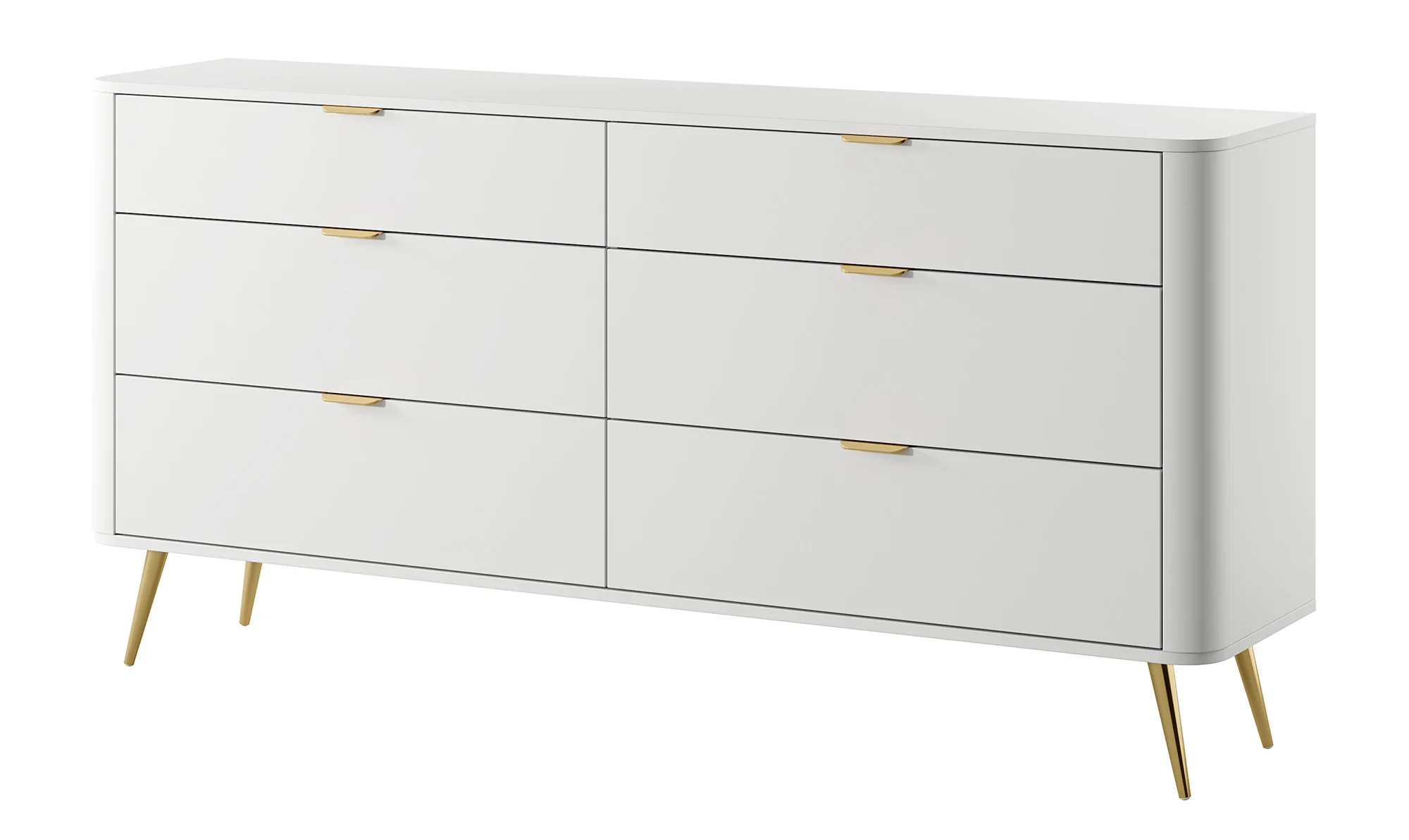 Komoda Oval z sześcioma szufladami 173 cm Biała