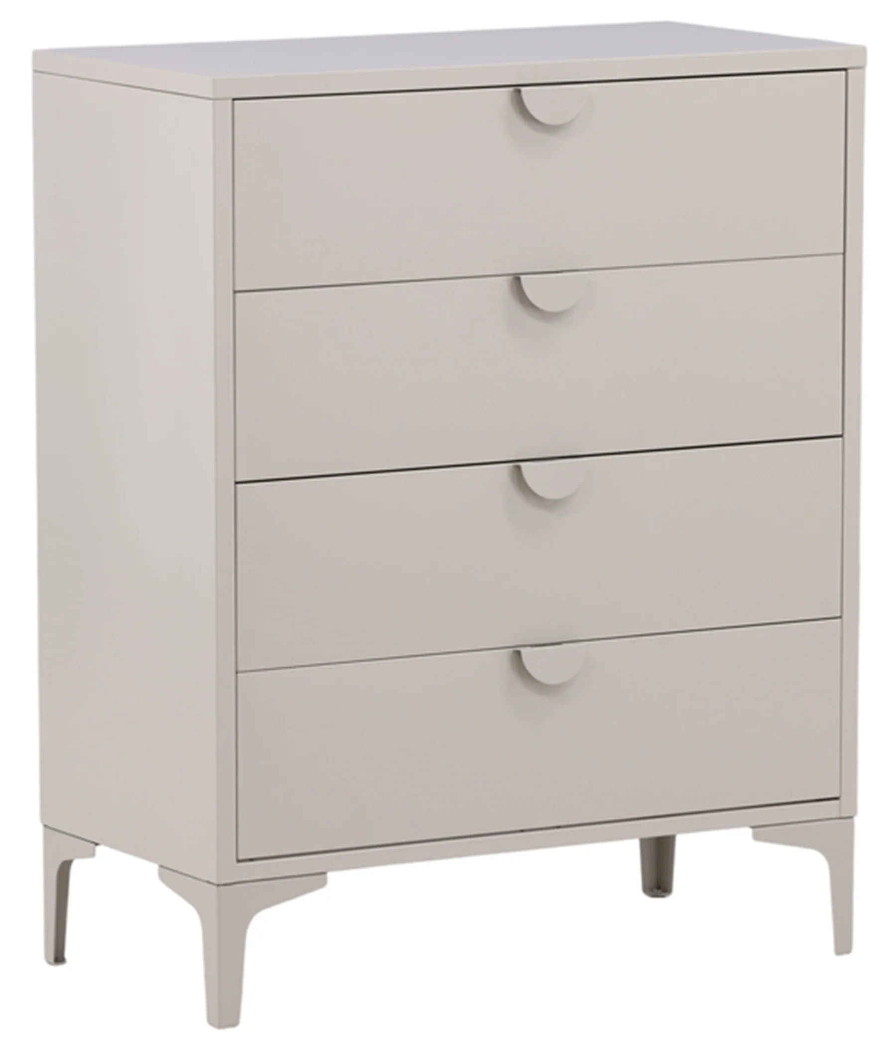 Komoda Piring z czterema szufladami 78 cm beżowa metalowa