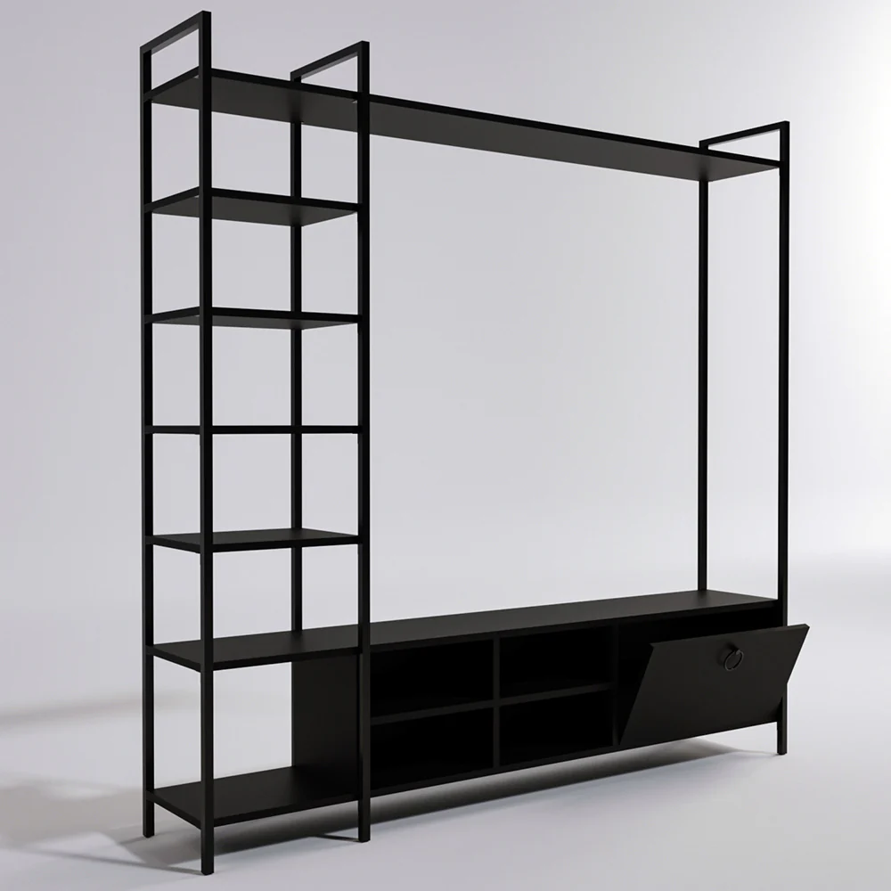 Komoda RTV Motal 180 cm czarna - Image 5