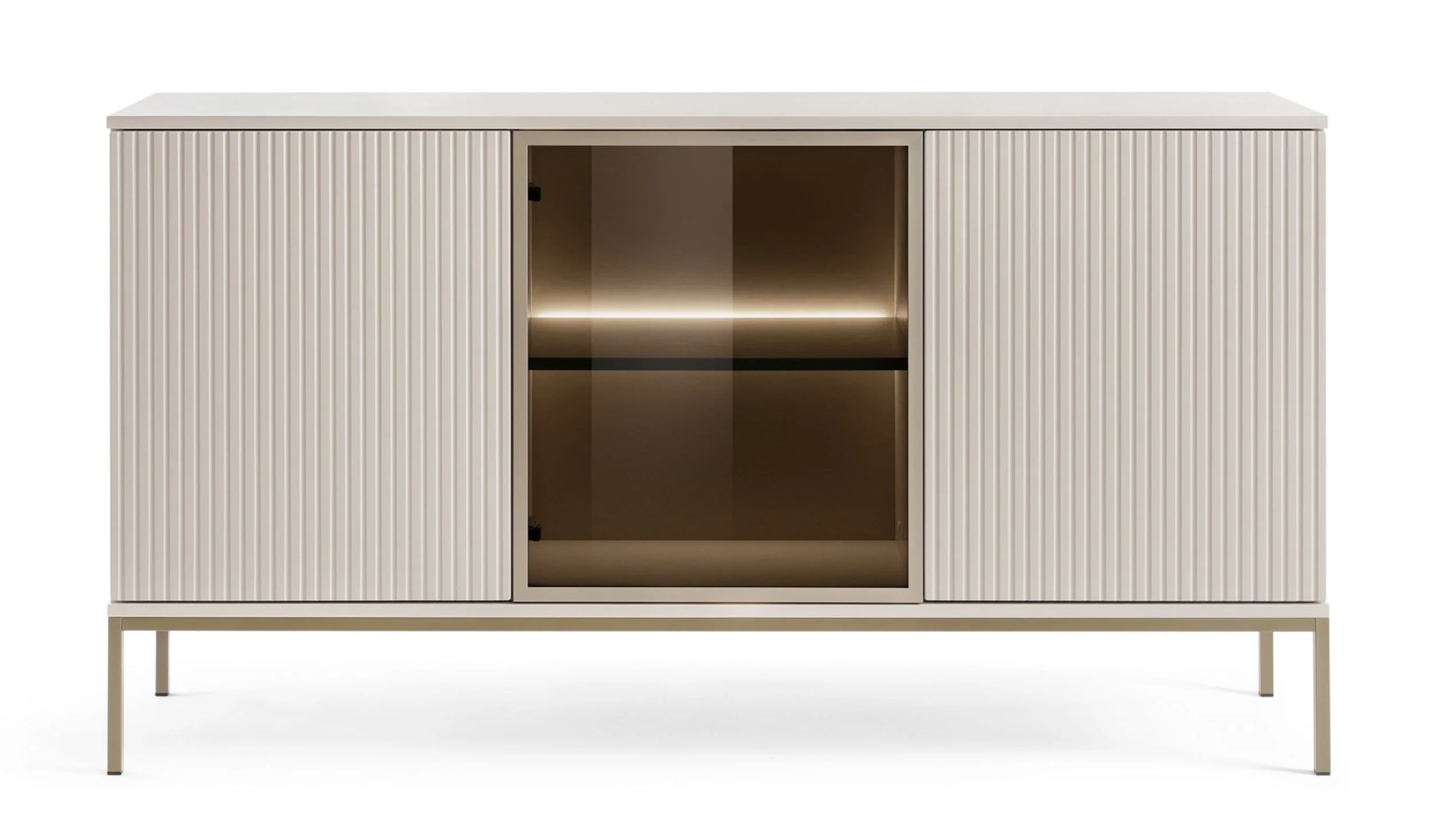 Komoda Tosena trzydrzwiowa z oświetleniem LED 154 cm Kaszmir - Image 3