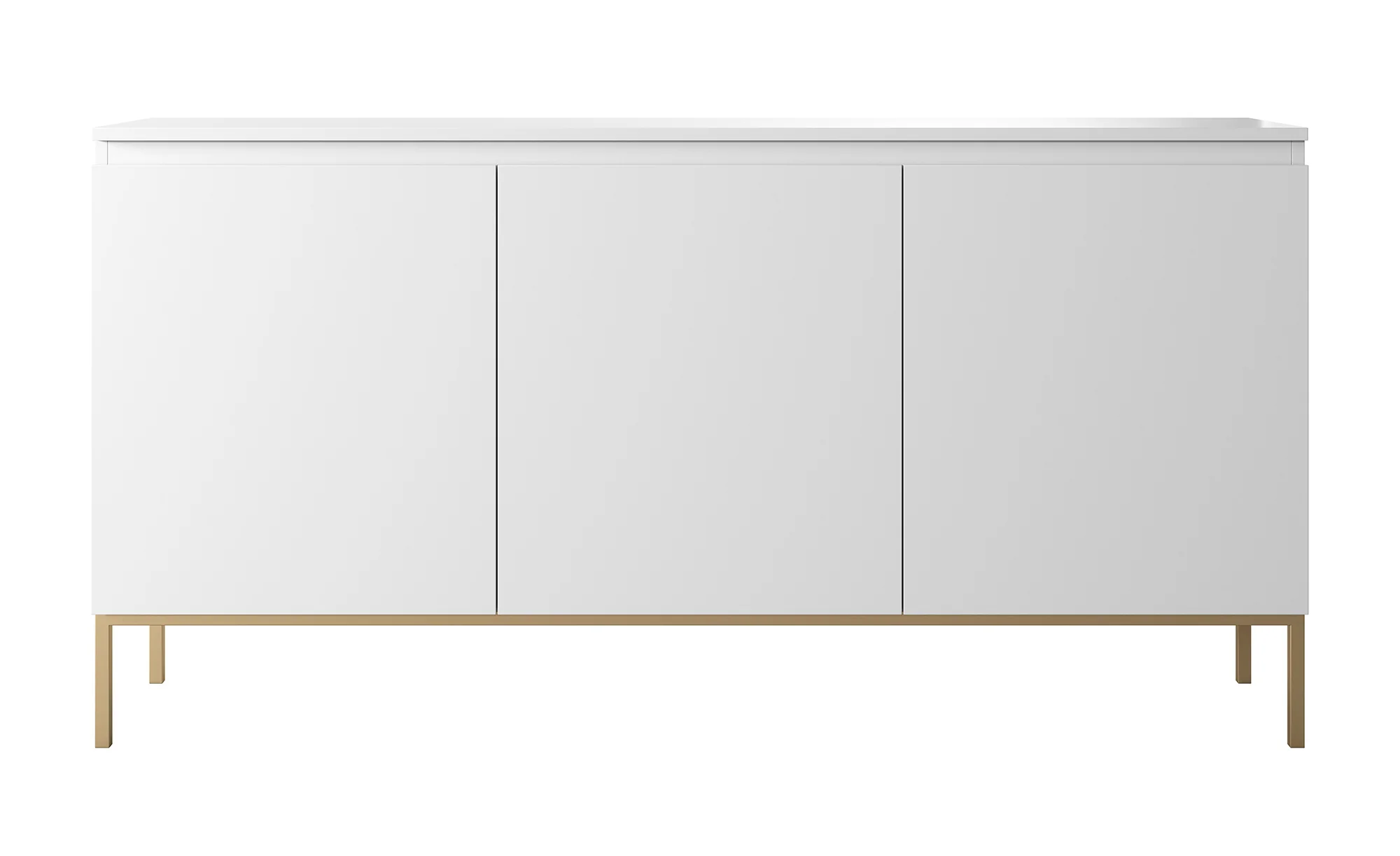 Komoda trzydrzwiowa Bemmi 150 cm biała ze złotymi nogami - Image 5