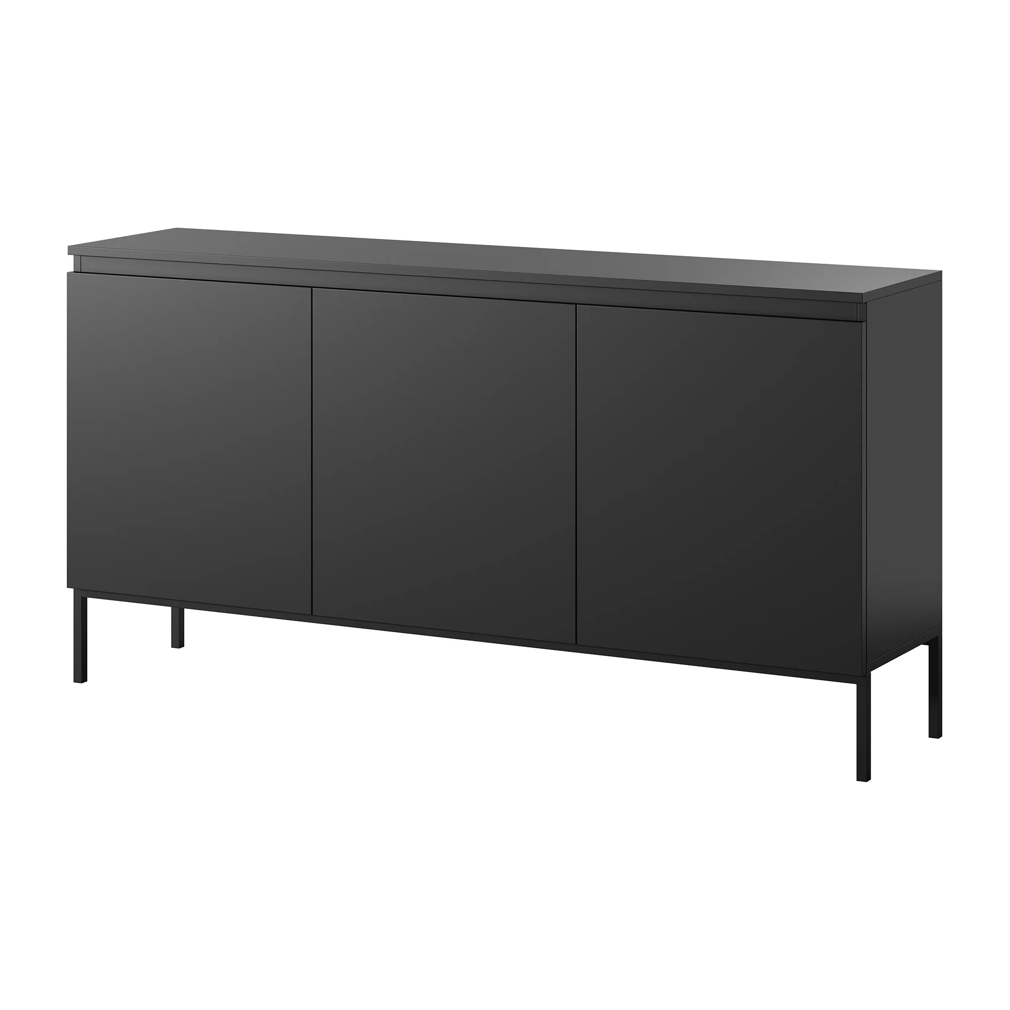 Komoda trzydrzwiowa Bemmi 150 cm czarna z czarnymi nogami - Image 7