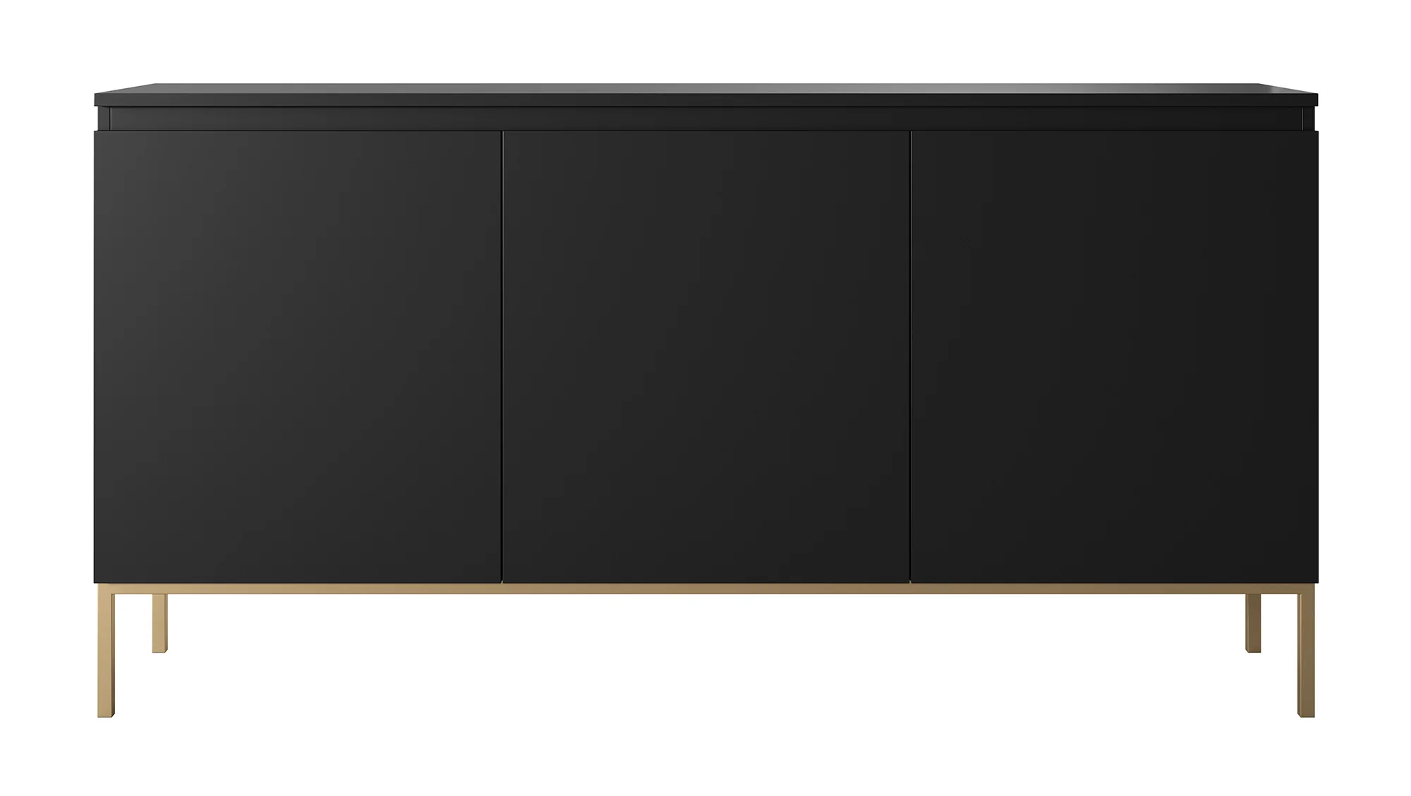 Komoda trzydrzwiowa Bemmi 150 cm czarna ze złotymi nogami - Image 5