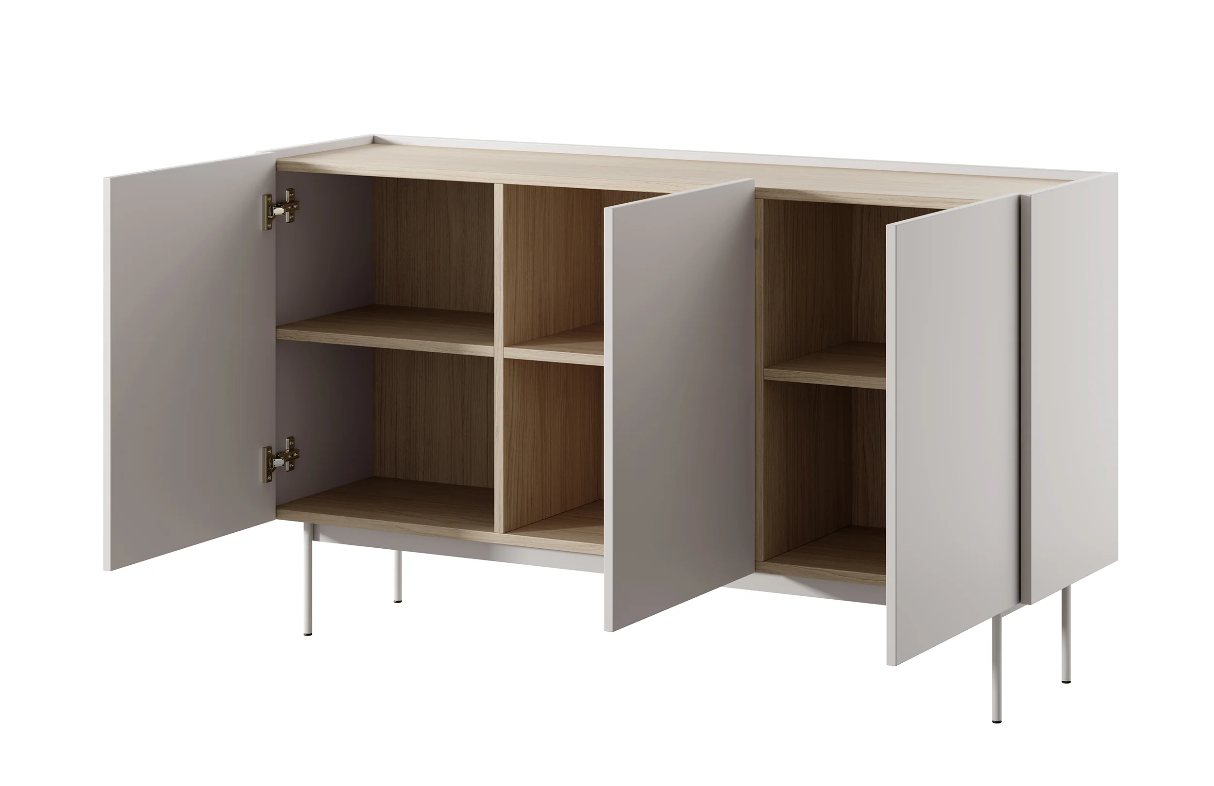 Komoda trzydrzwiowa Color 144 cm Kaszmir / Dąb Linea - Image 4