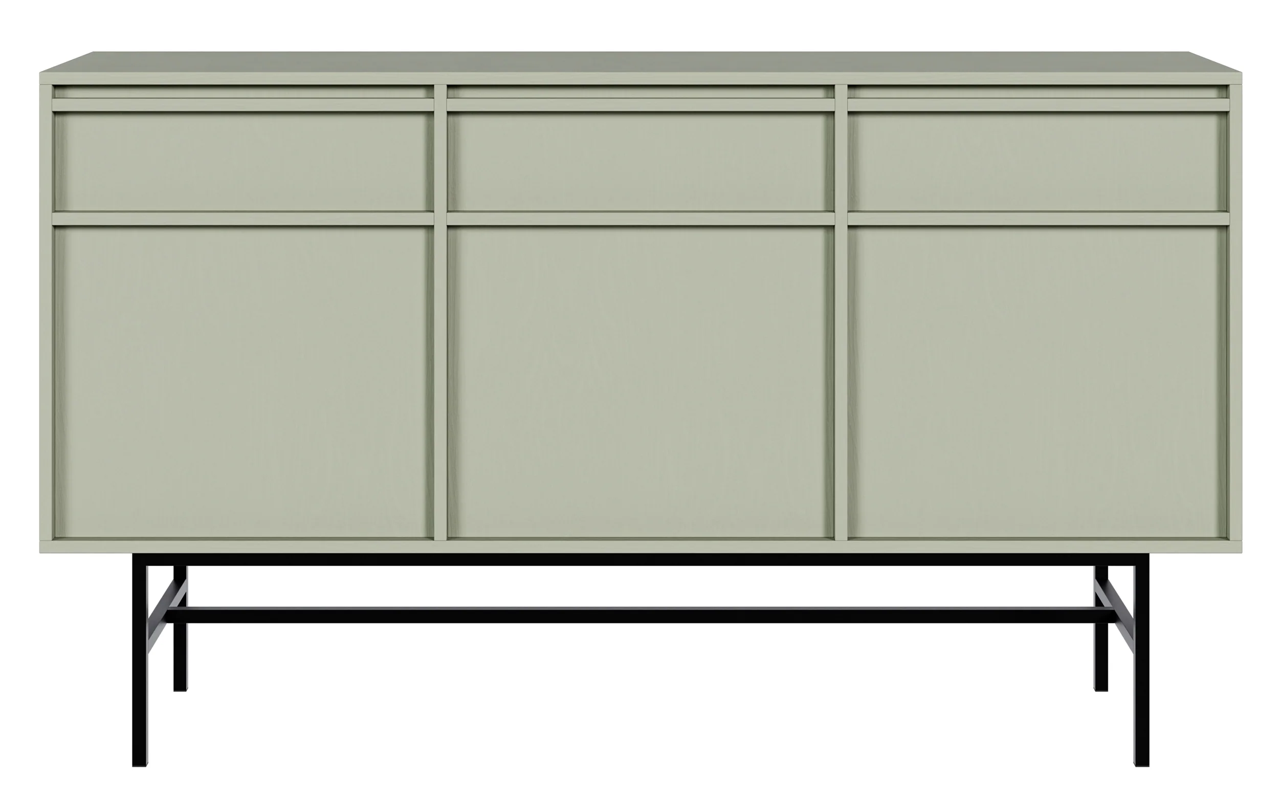 Komoda trzydrzwiowa Evo z szufladami i stelażem 154 cm Szałwiowy - Image 5