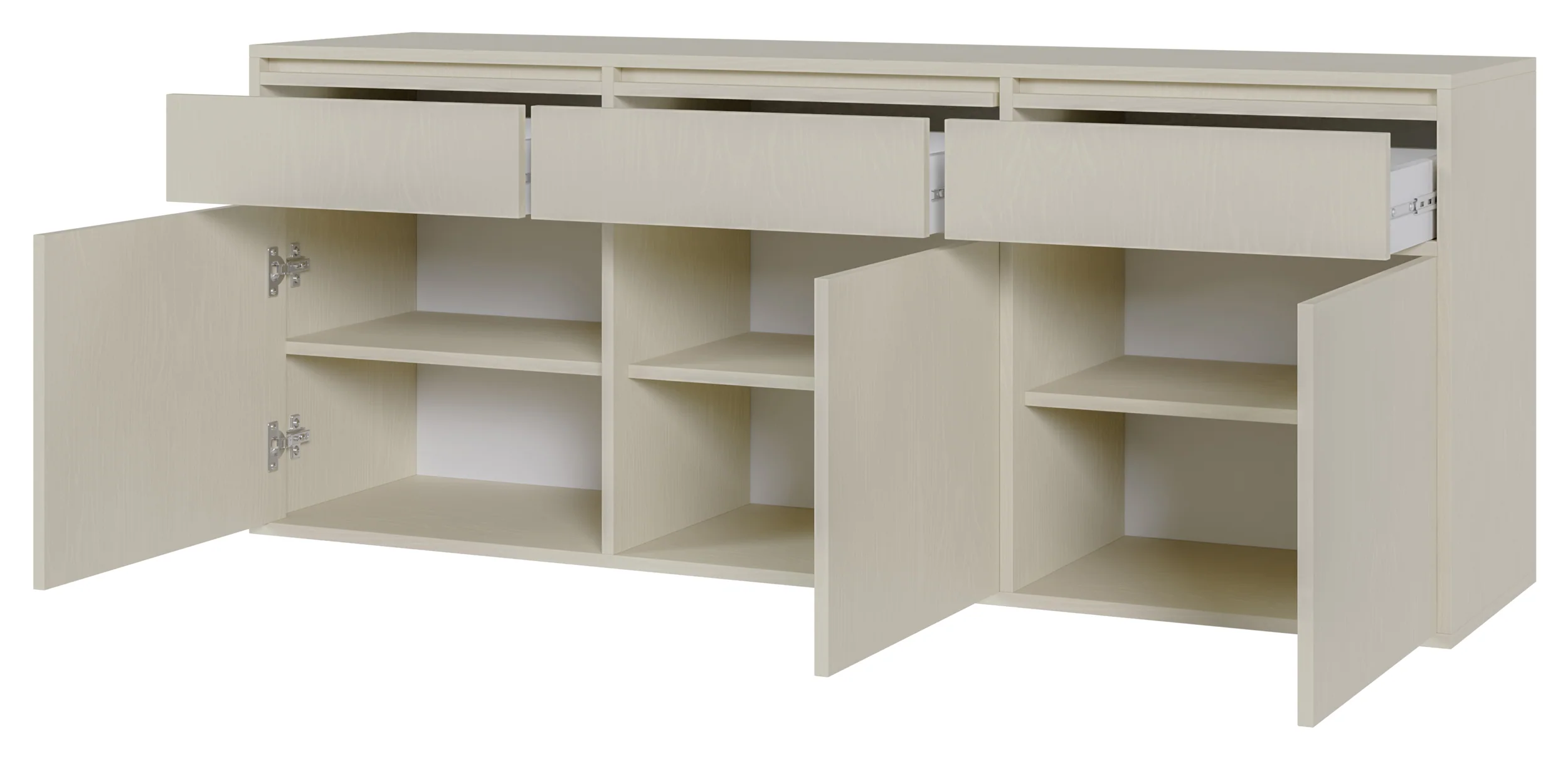Komoda trzydrzwiowa Evo z szufladami wisząca 154 cm Beż piaskowy - Image 7