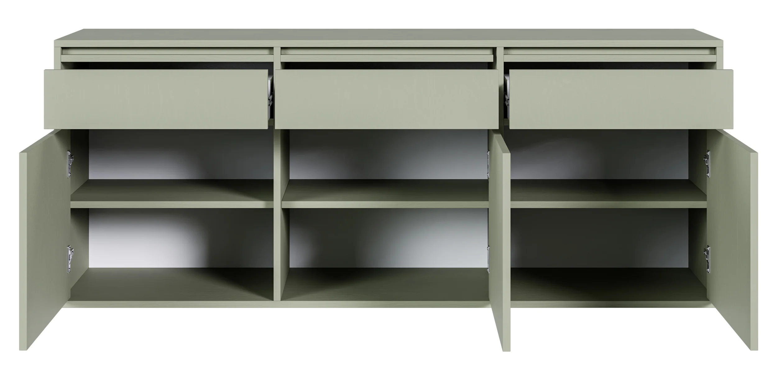 Komoda trzydrzwiowa Evo z szufladami wisząca 154 cm Szałwiowy - Image 3