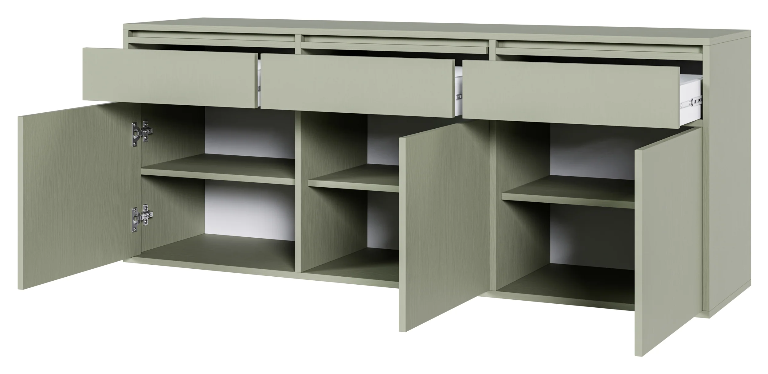 Komoda trzydrzwiowa Evo z szufladami wisząca 154 cm Szałwiowy - Image 7