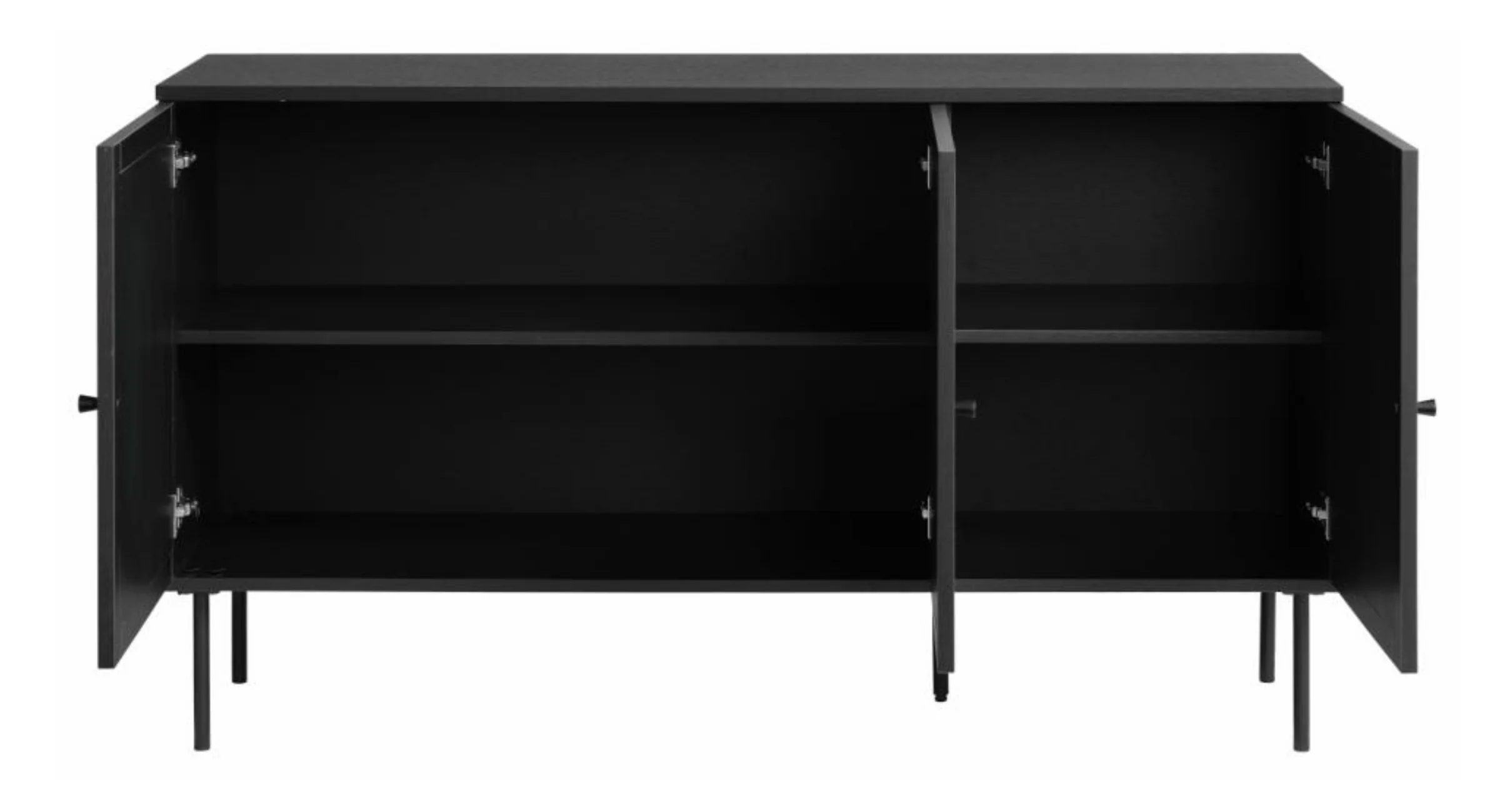 Komoda trzydrzwiowa Mogest czarna plecionka boho - Image 6