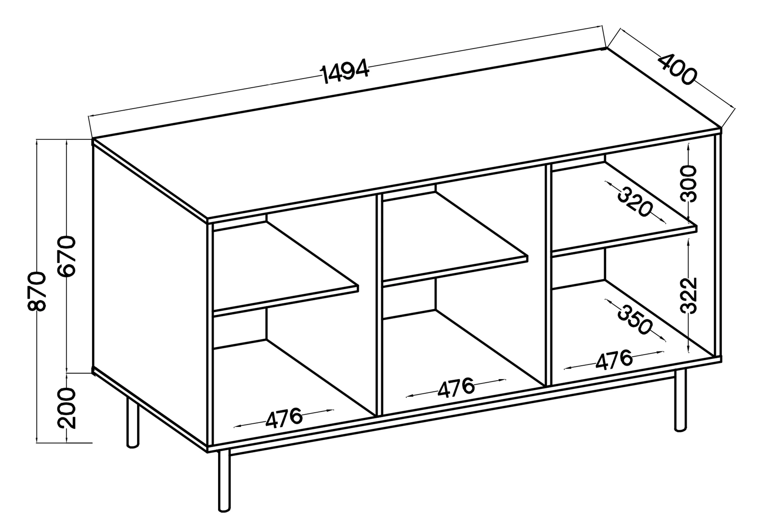 Komoda trzydrzwiowa Neksto 150 cm Dąb olejowany - Image 10