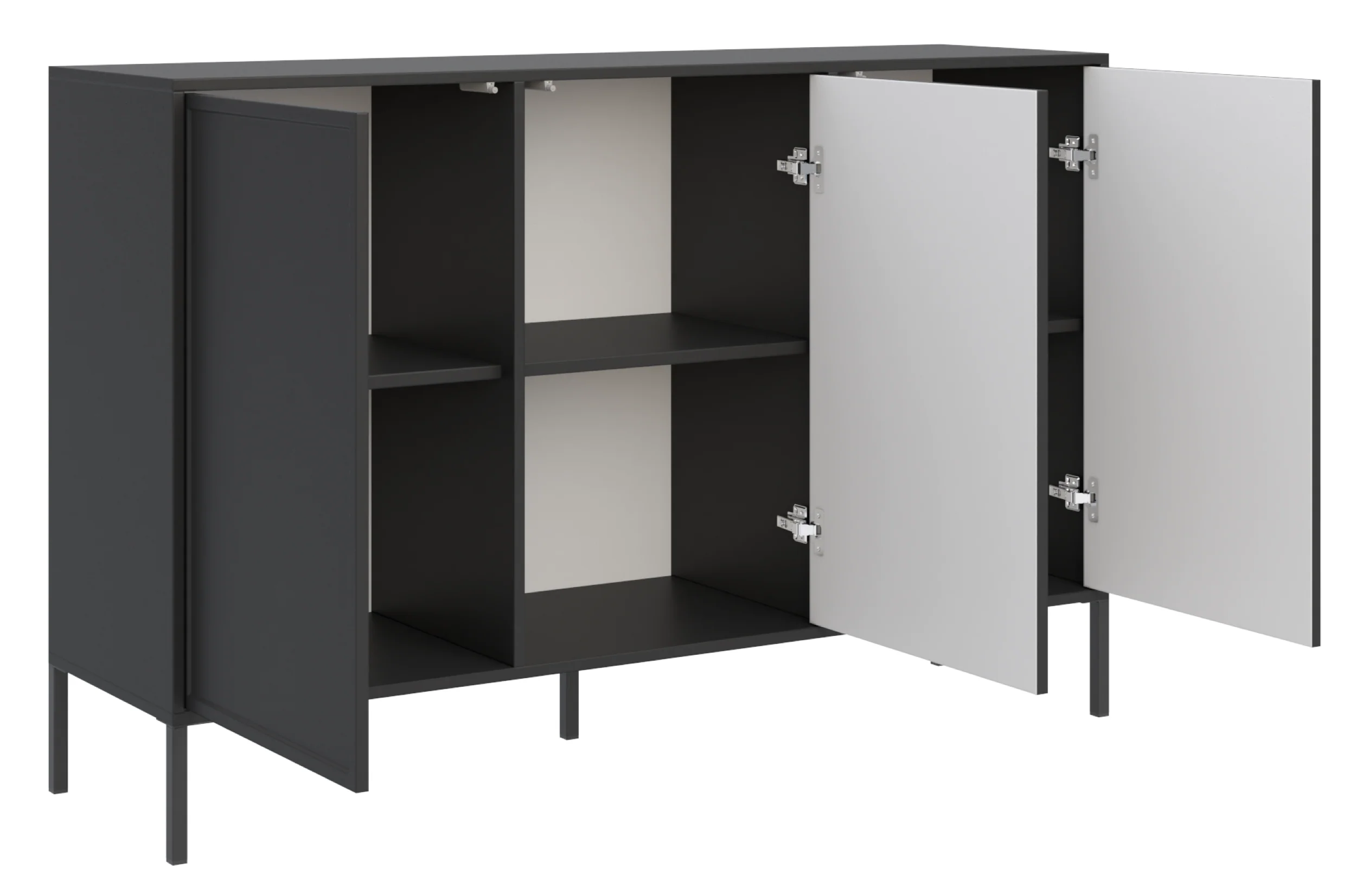 Komoda trzydrzwiowa Velveto 150 cm czarny - Image 3