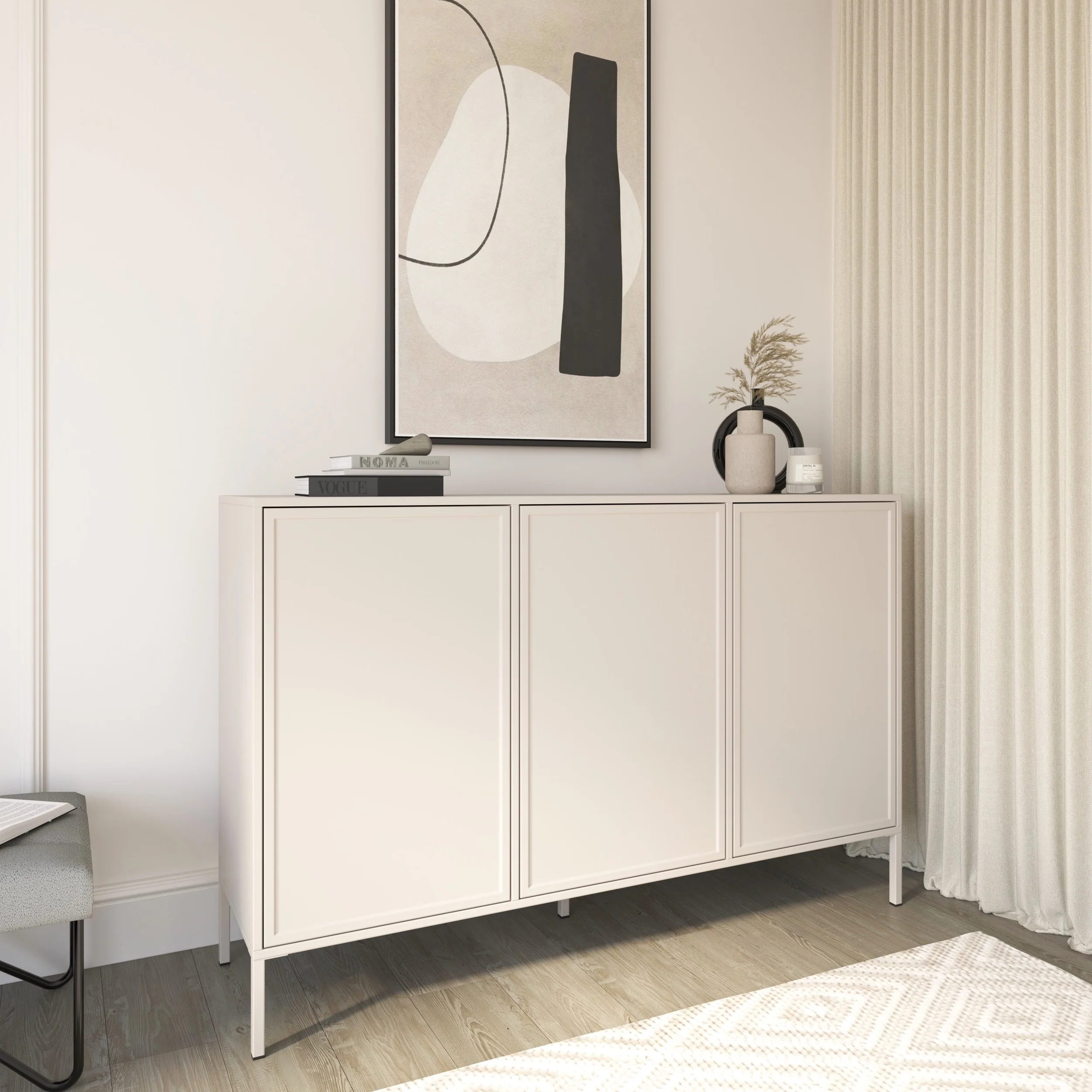 Komoda trzydrzwiowa Velveto 150 cm kaszmir - Image 4