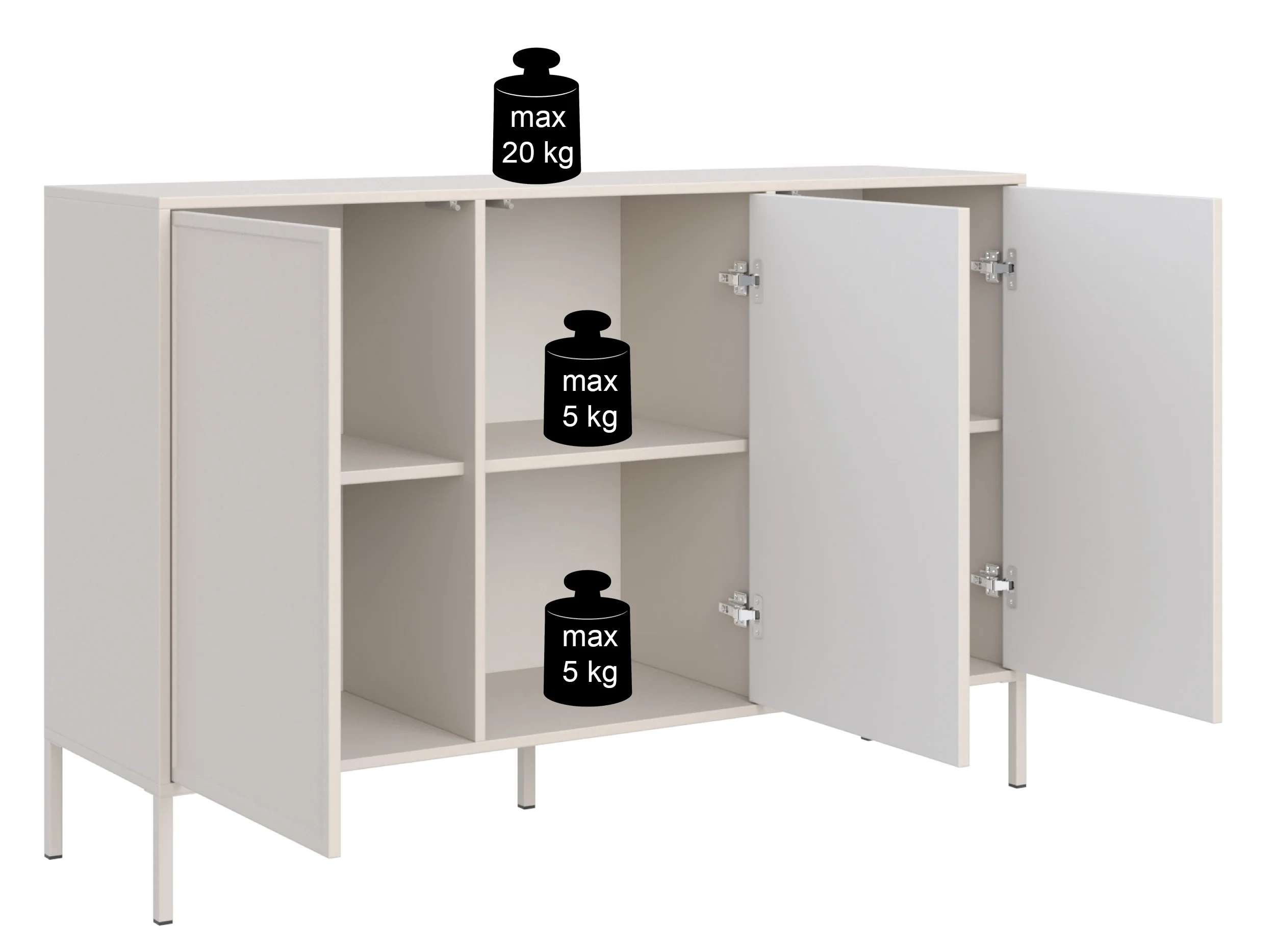 Komoda trzydrzwiowa Velveto 150 cm kaszmir - Image 8