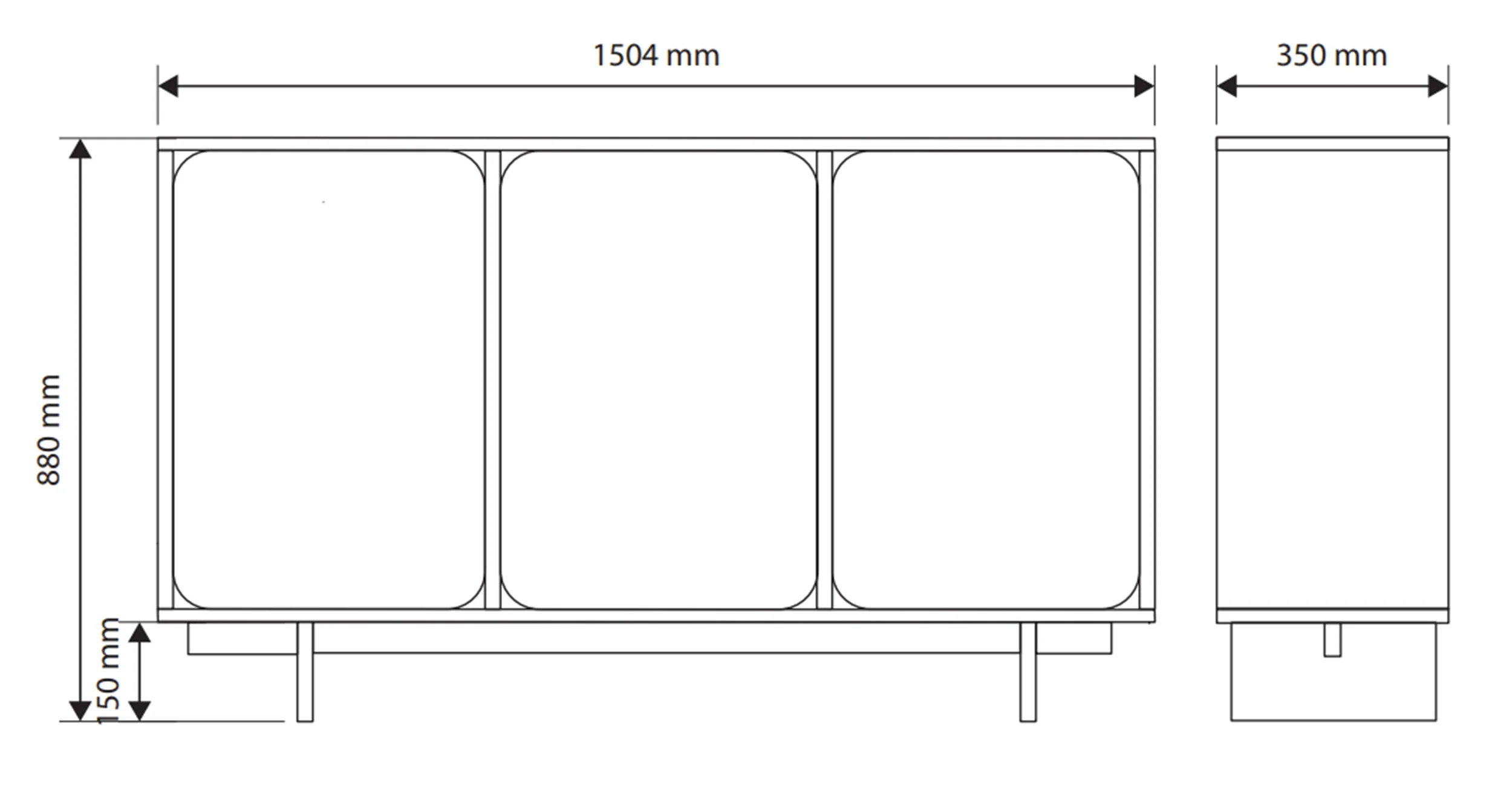 Komoda trzydrzwiowa Wuwu 150 cm szarobeżowa - Image 12