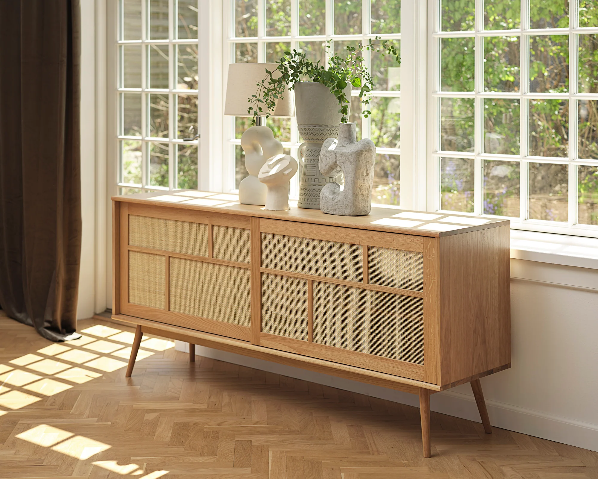 Komoda Visimmy 180 cm dąb/plecionka - Image 3