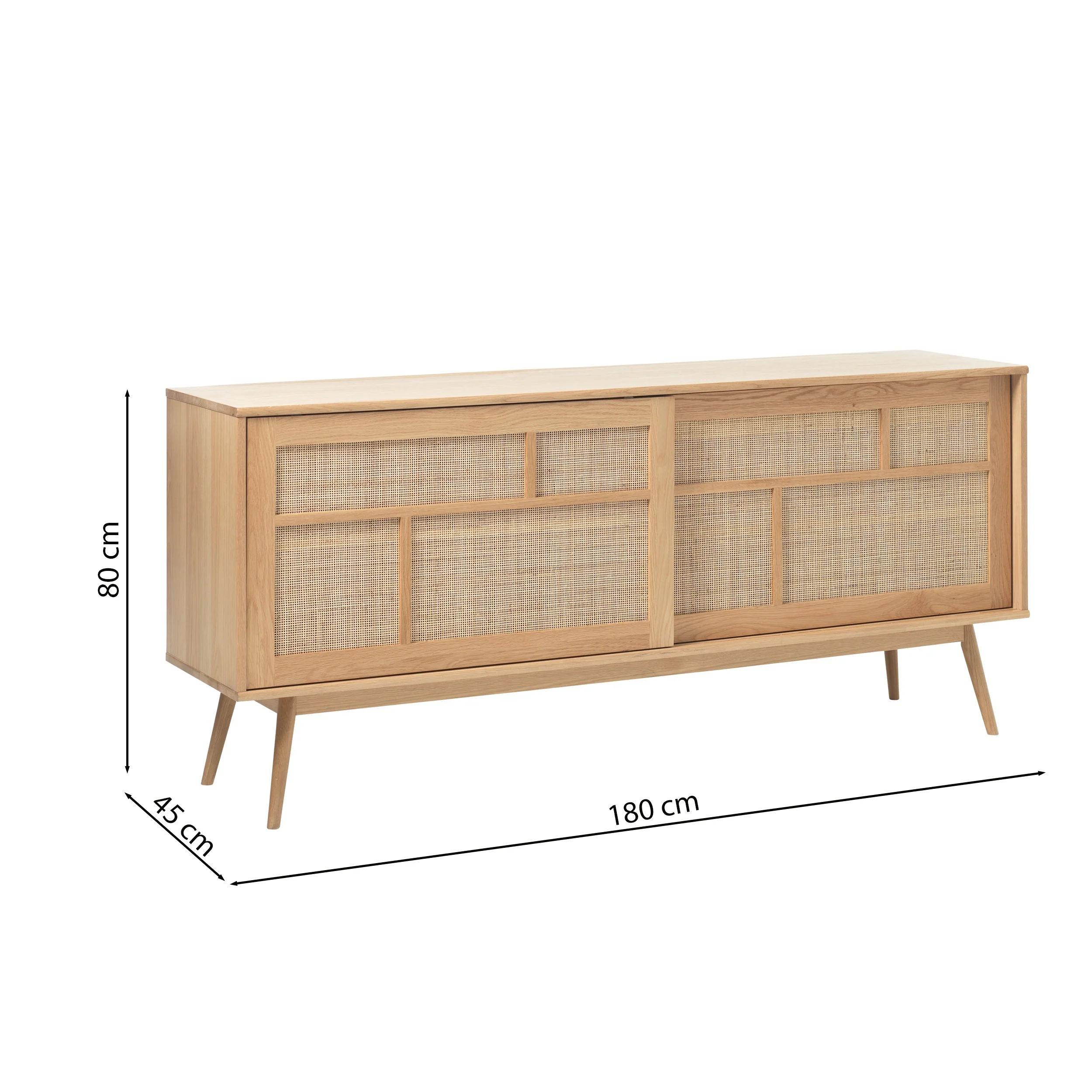 Komoda Visimmy 180 cm dąb/plecionka - Image 9
