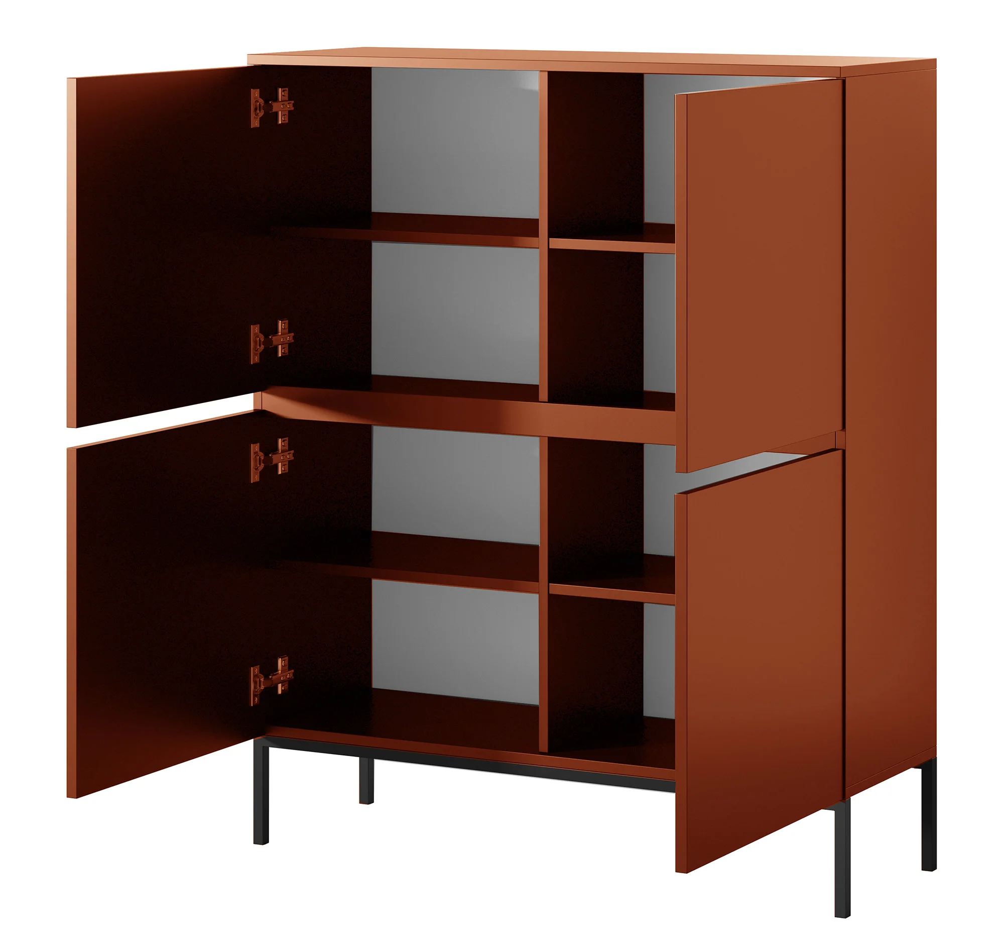 Komoda wysoka Bemmi 100 cm Ceglasty - Image 3