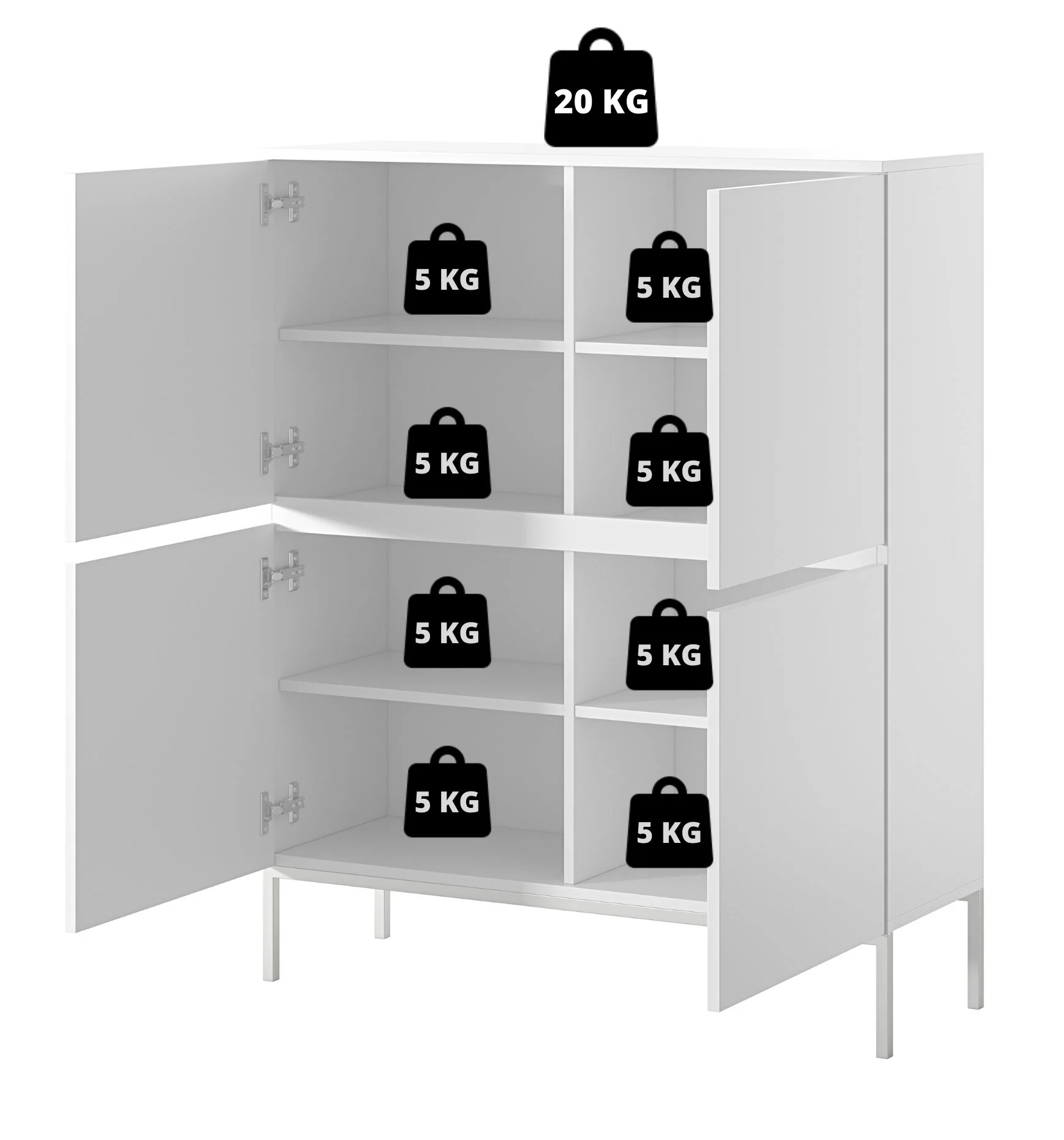 Komoda wysoka Bemmi 100 cm Ceglasty - Image 9