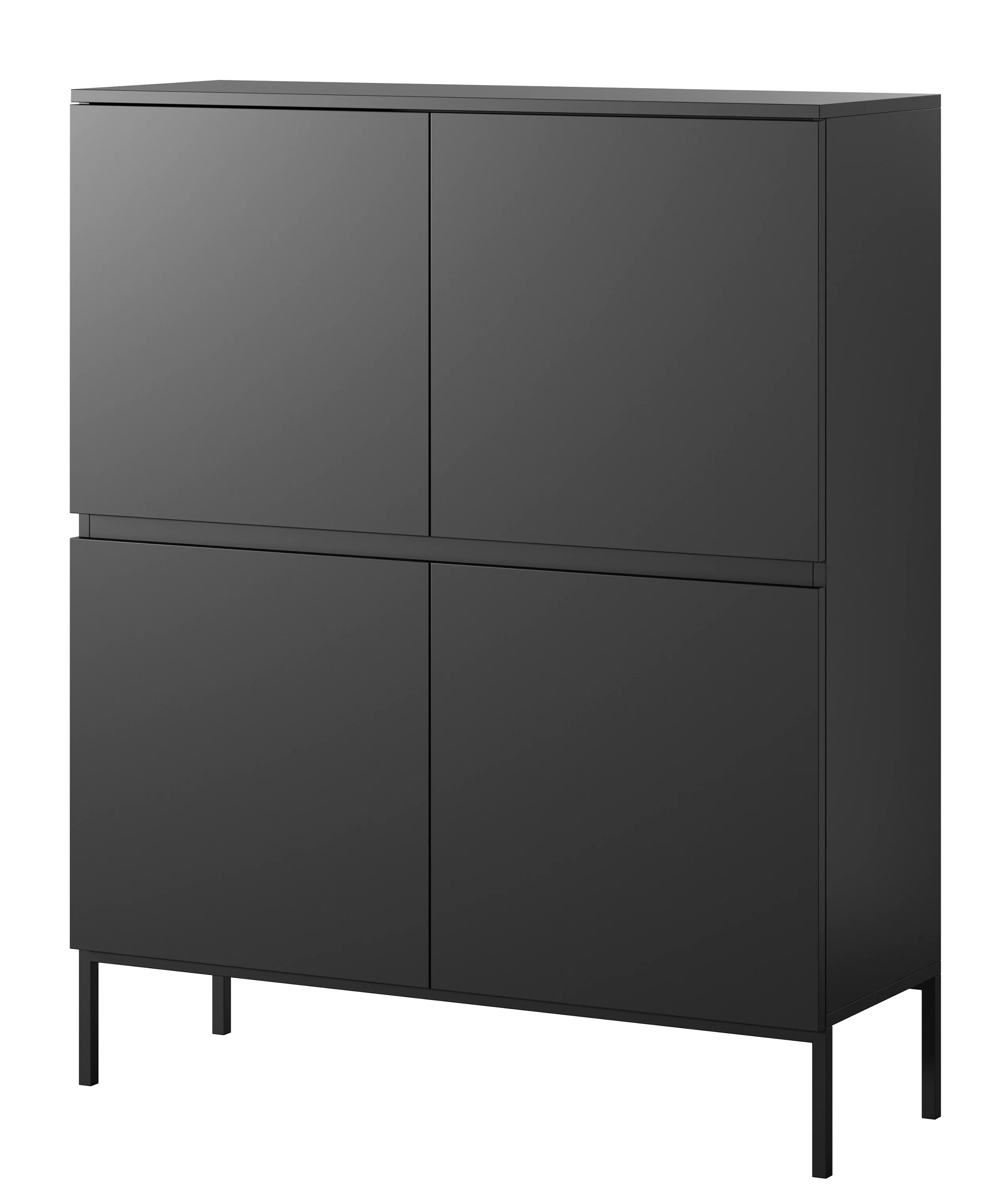 Komoda wysoka Bemmi 100 cm czarna z czarnymi nogami - Image 6