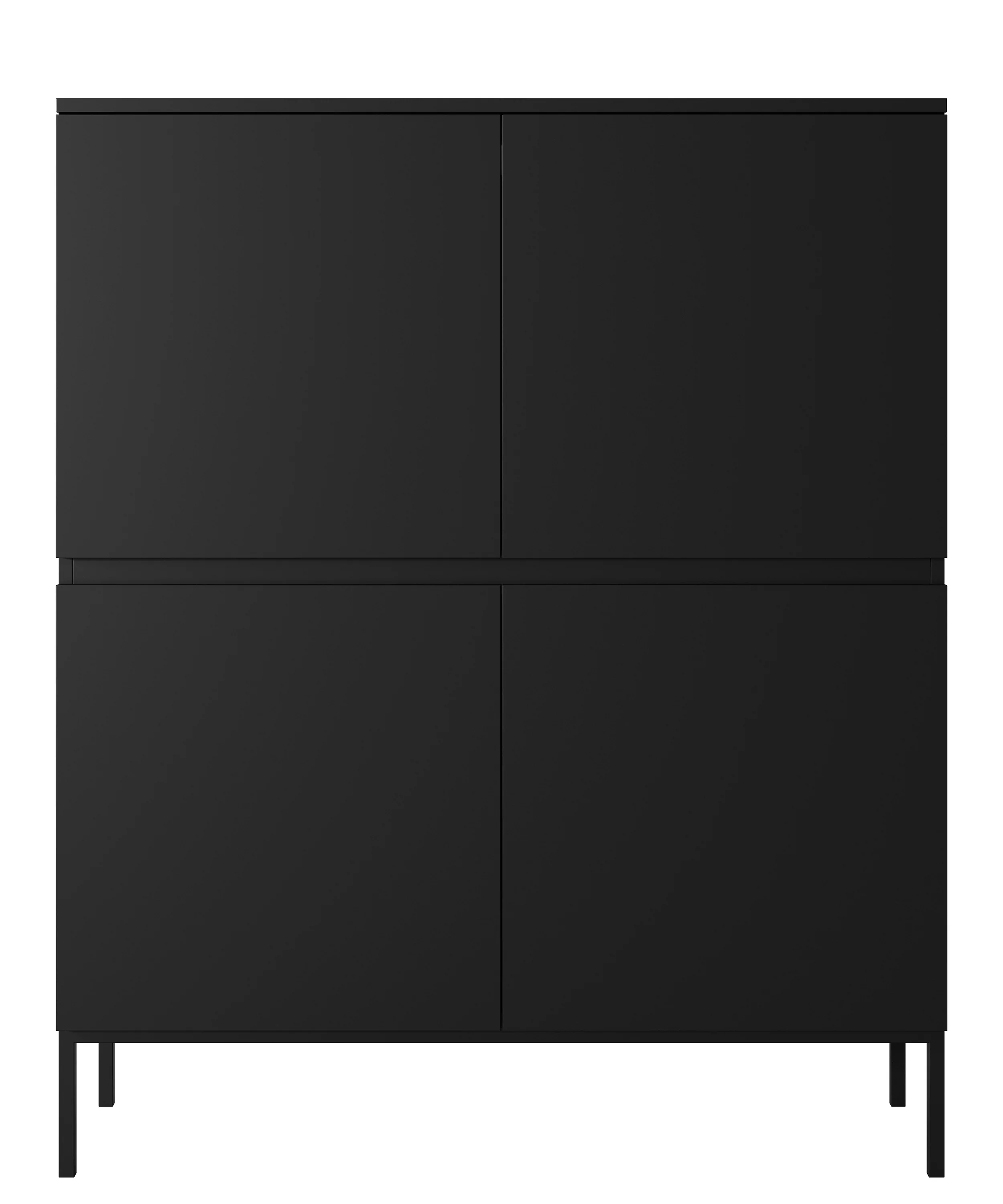 Komoda wysoka Bemmi 100 cm czarna z czarnymi nogami - Image 7