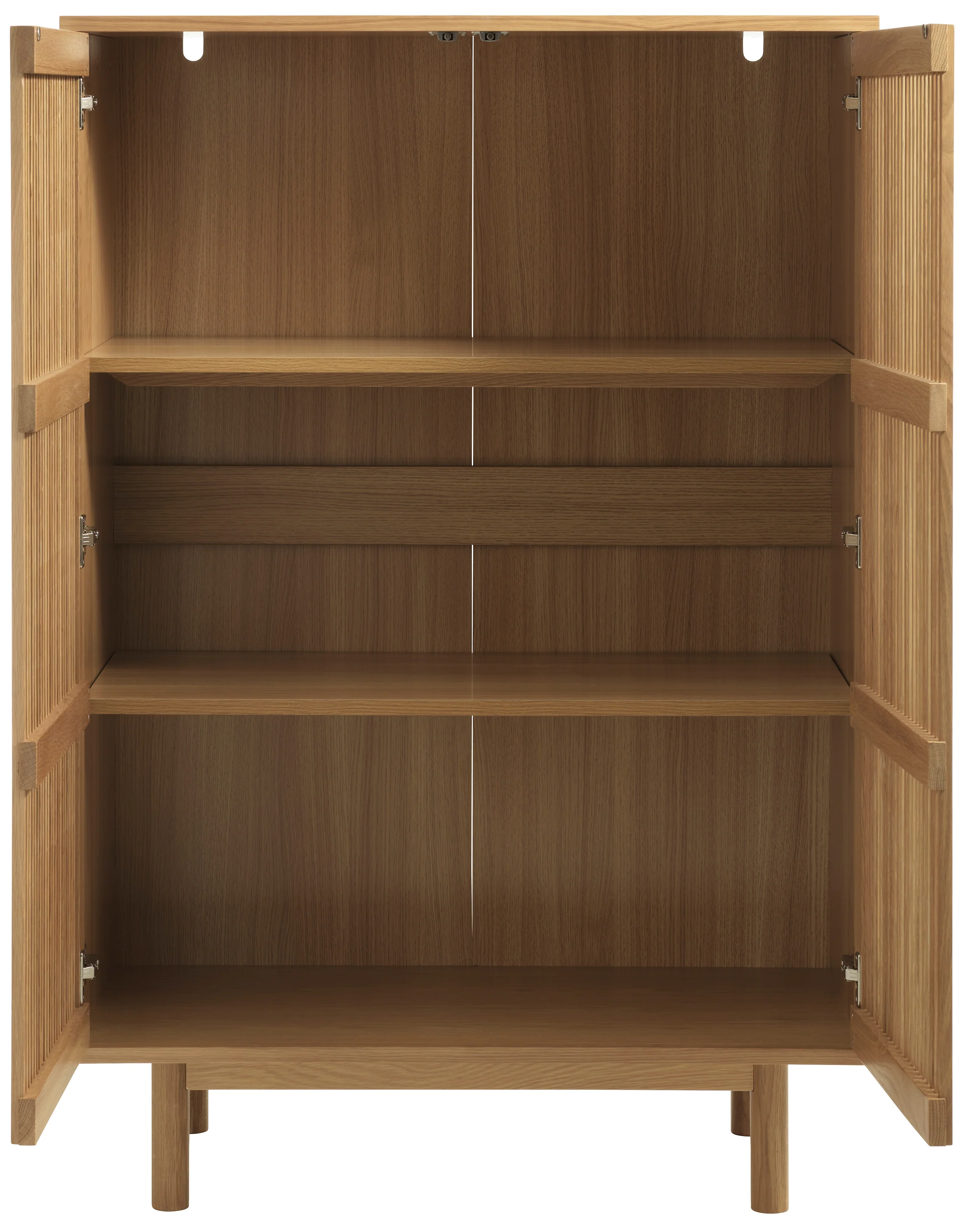 Komoda wysoka Bruzel 140 cm lamele dąb naturalny - Image 5