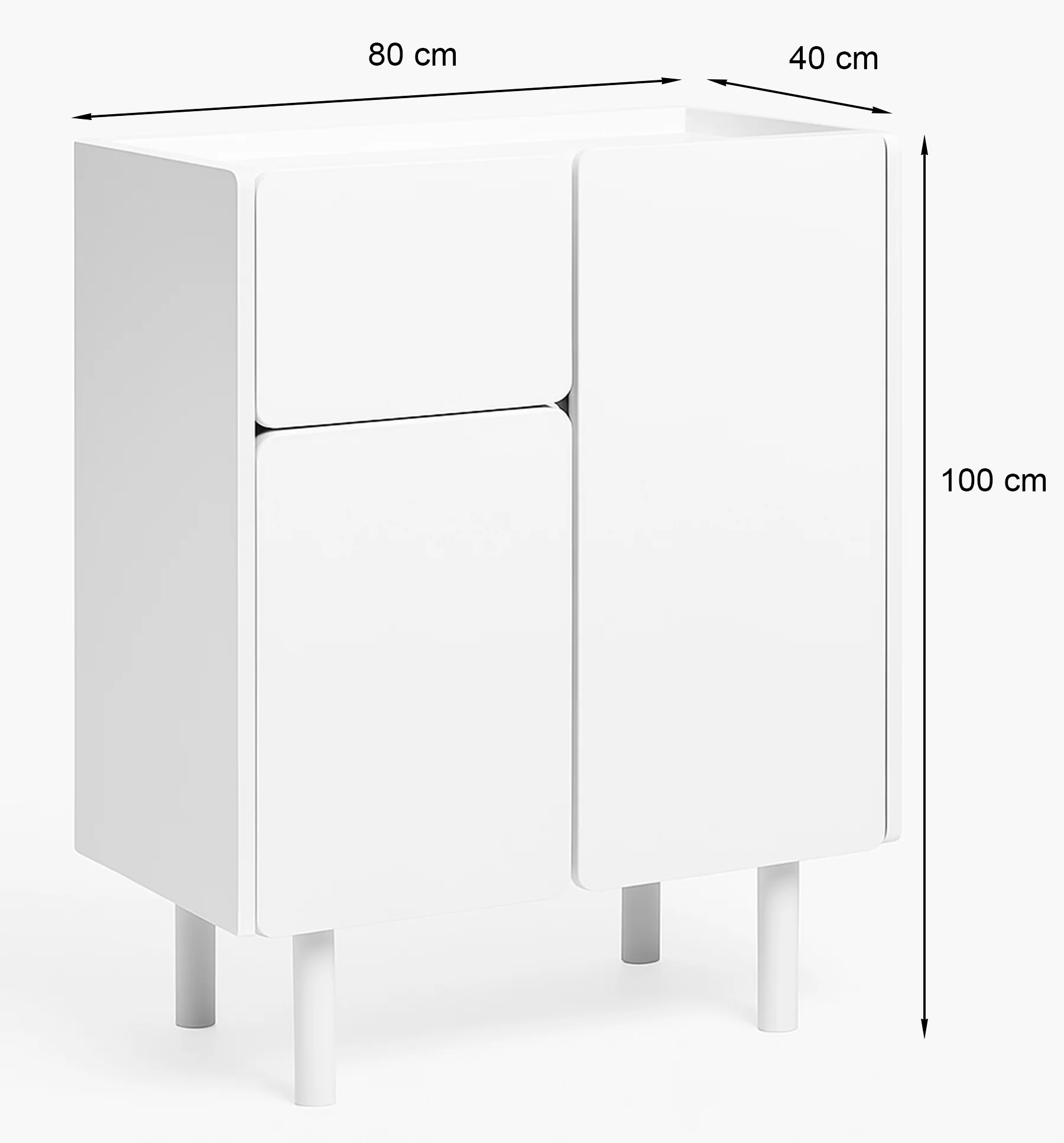 Komoda wysoka Cavella 100 cm biała - Image 6
