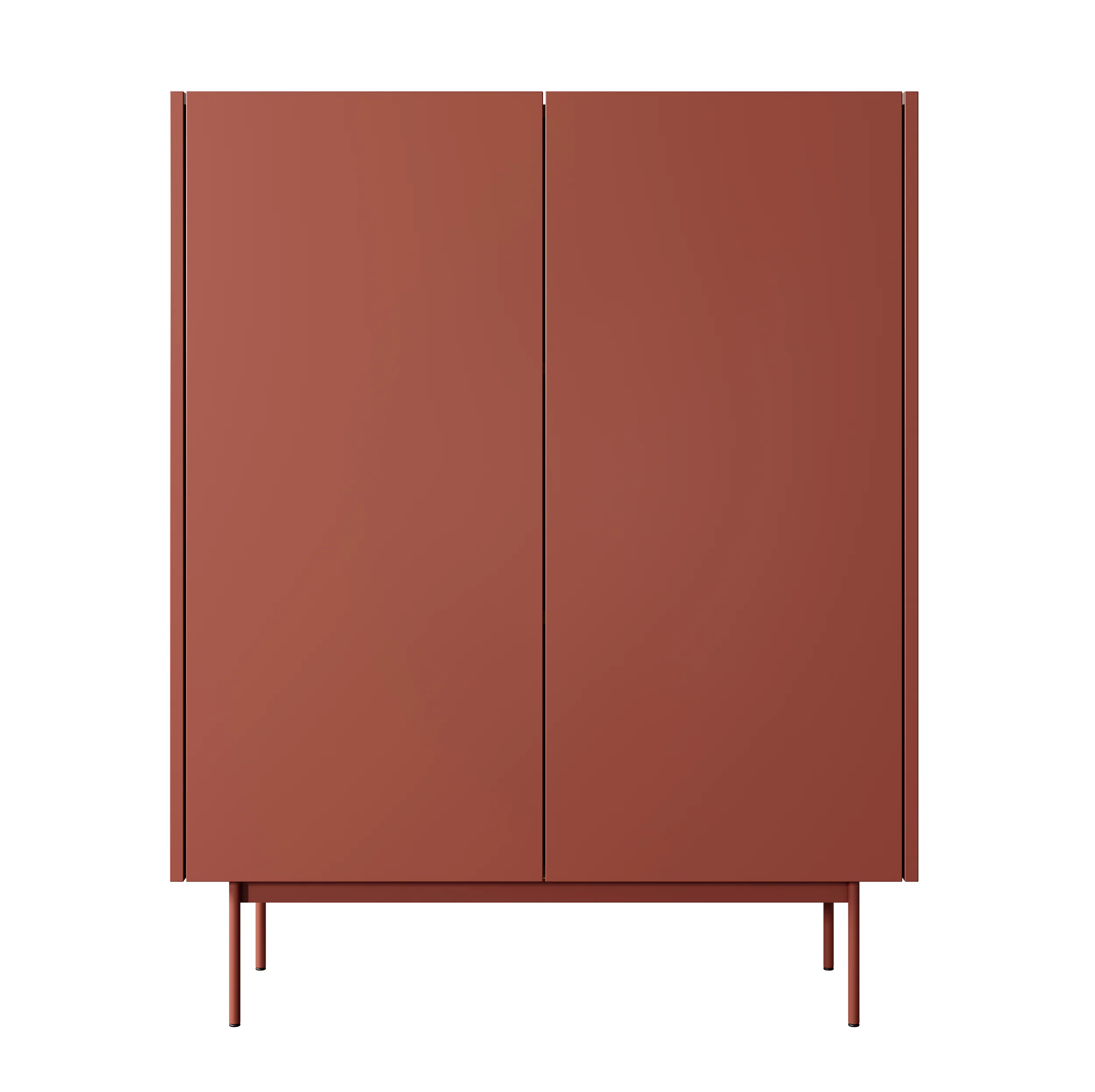 Komoda wysoka Color 97 cm dwudrzwiowa Ceglasta / Dąb Linea - Image 4
