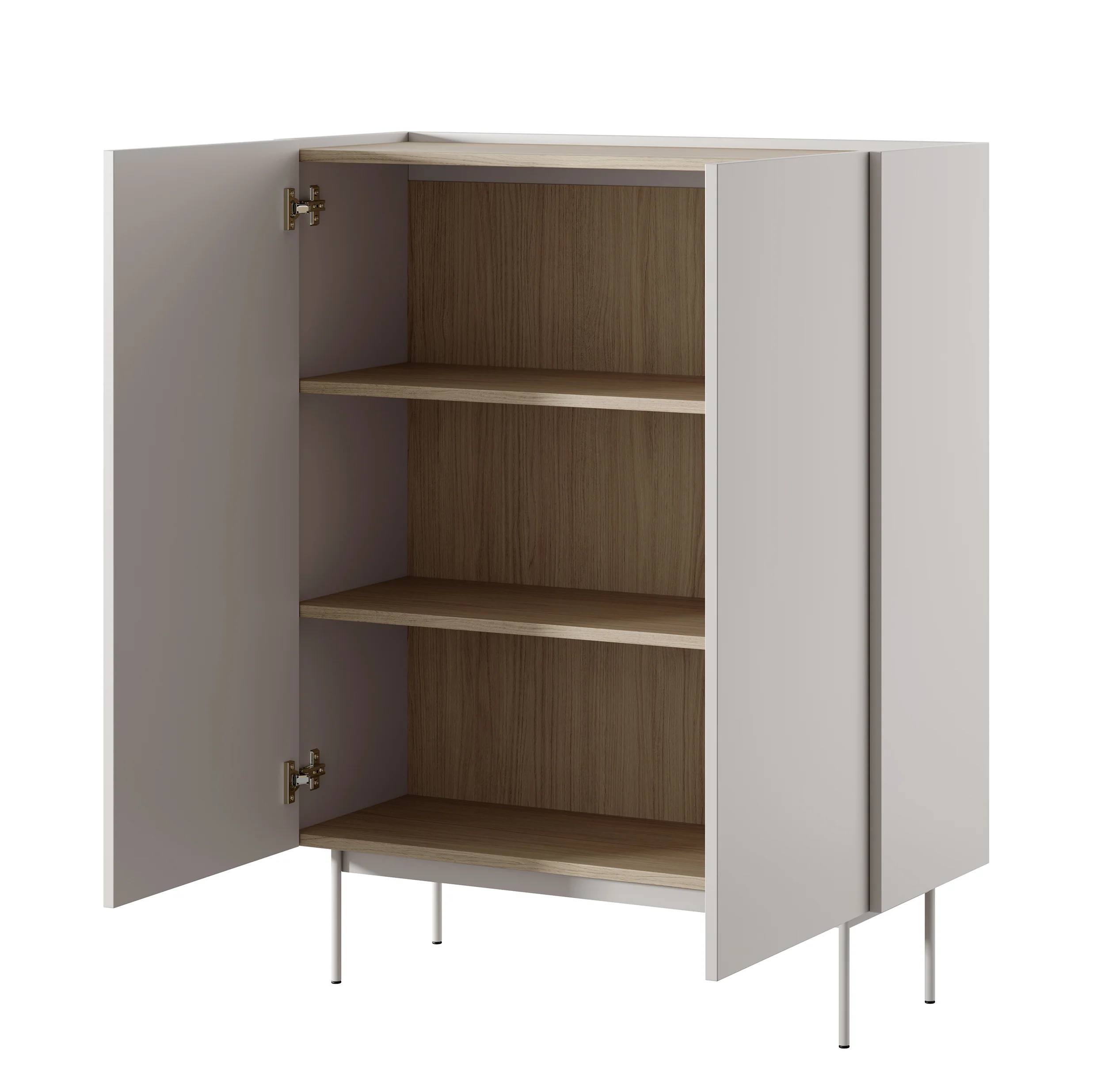 Komoda wysoka Color 97 cm dwudrzwiowa Kaszmir / Dąb Linea - Image 5