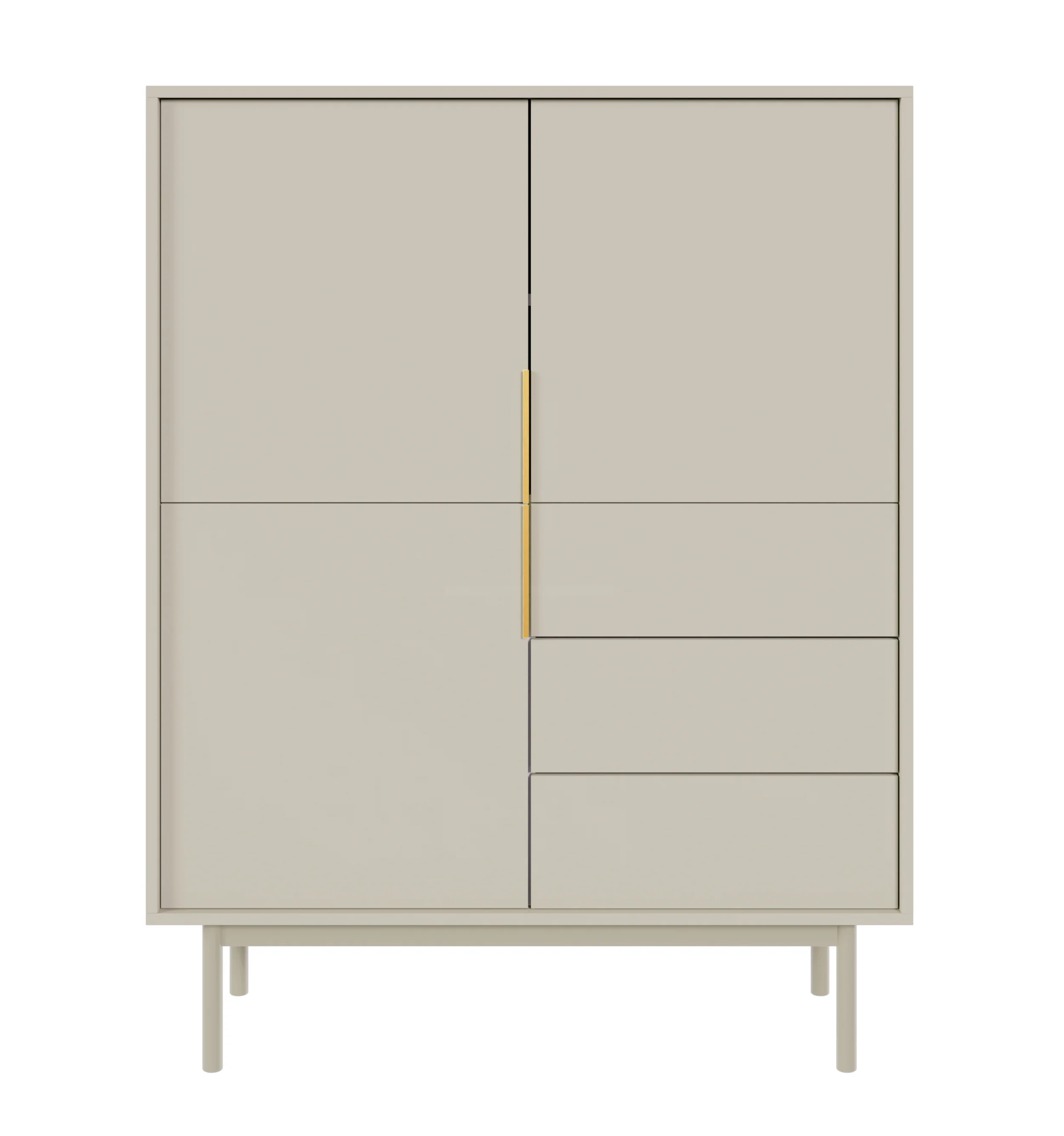 Komoda wysoka Viviaro trzydrzwiowa z trzema szufladami 104 cm kaszmir - Image 3