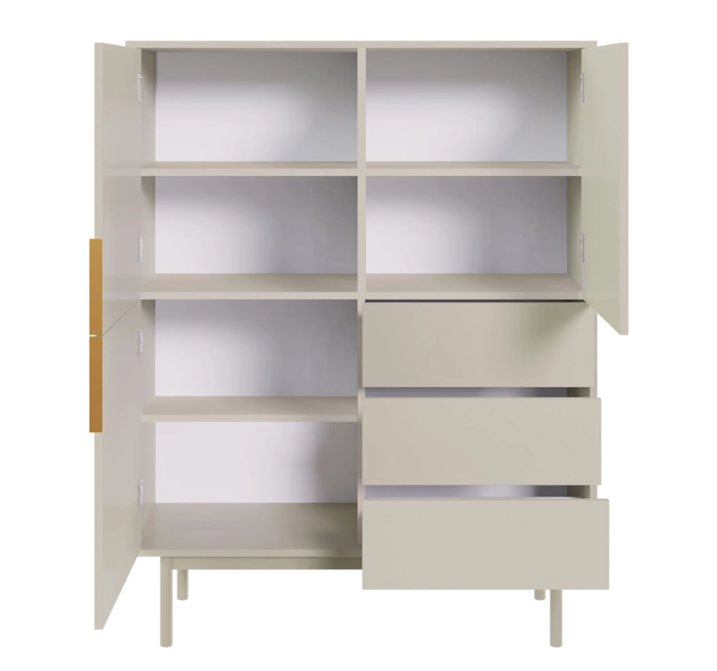 Komoda wysoka Viviaro trzydrzwiowa z trzema szufladami 104 cm kaszmir - Image 4