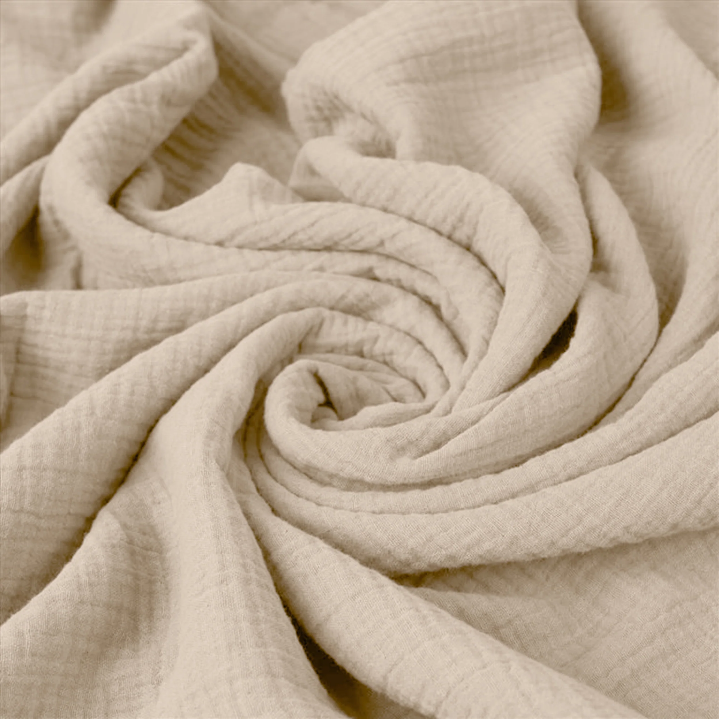 Komplet pościeli bawełnianej Muslin 200x140 cm z poszewką na poduszkę 80x70 cm beżowa - Image 2