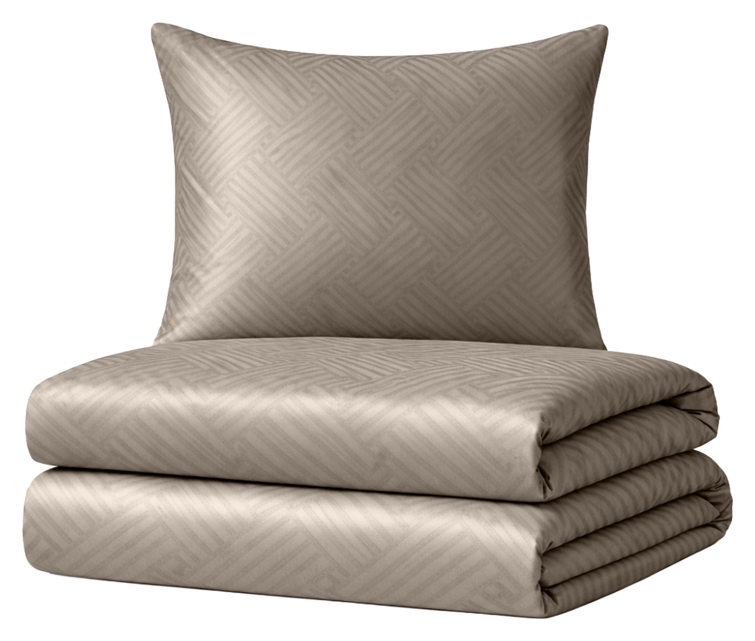 Komplet pościeli z adamaszku Altasoma 160x200 z dwiema poszewkami na poduszkę 70x80 cm taupe