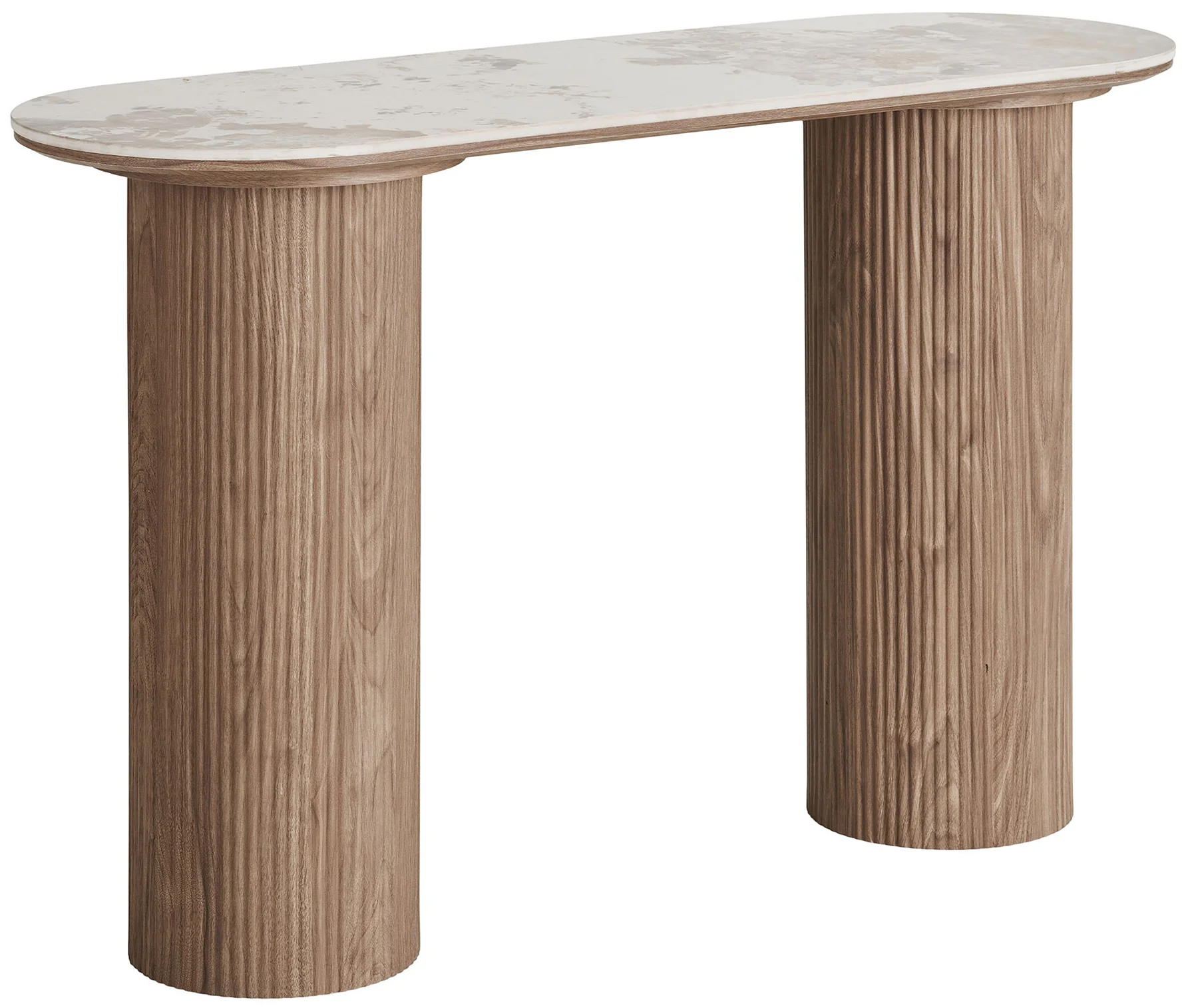 Konsola Athens 120 cm lamele jasny orzech ceramiczny blat