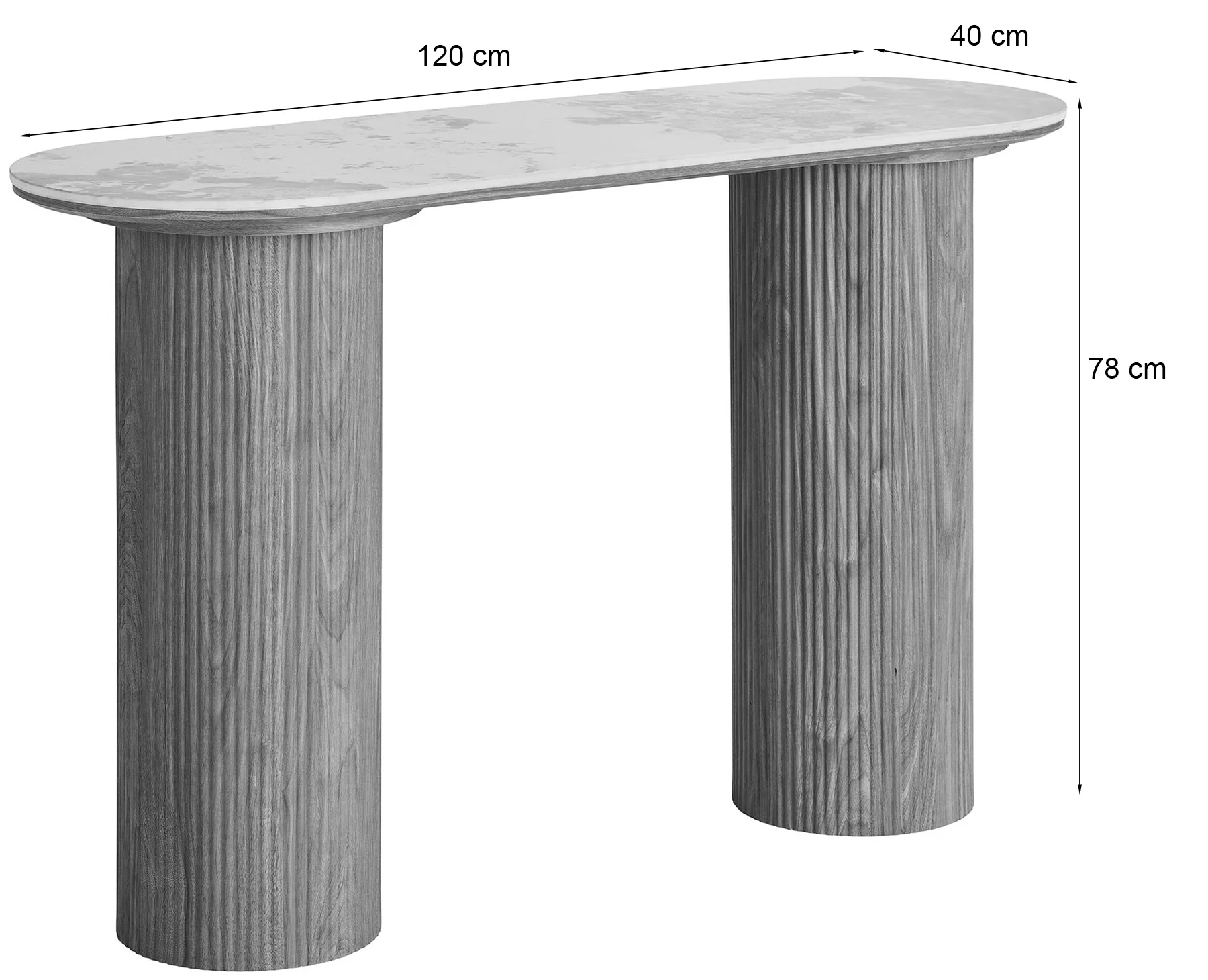 Konsola Athens 120 cm lamele jasny orzech ceramiczny blat - Image 6