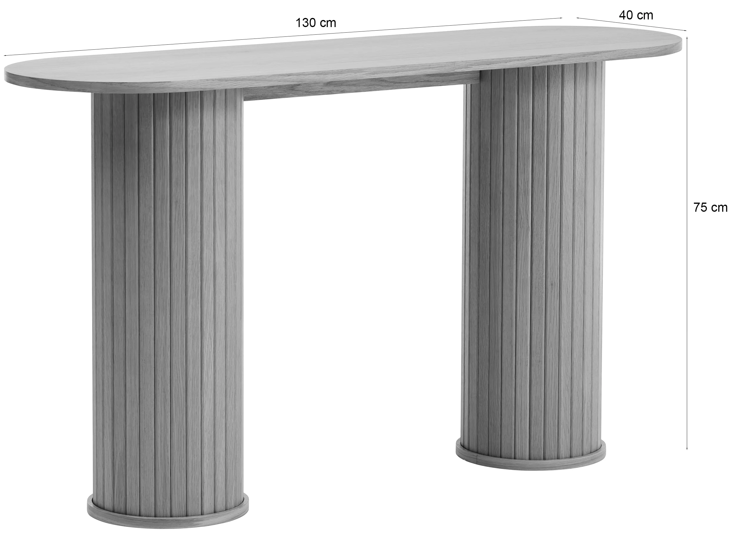 Konsola Gativel 130 cm lamele dąb naturalny - Image 12