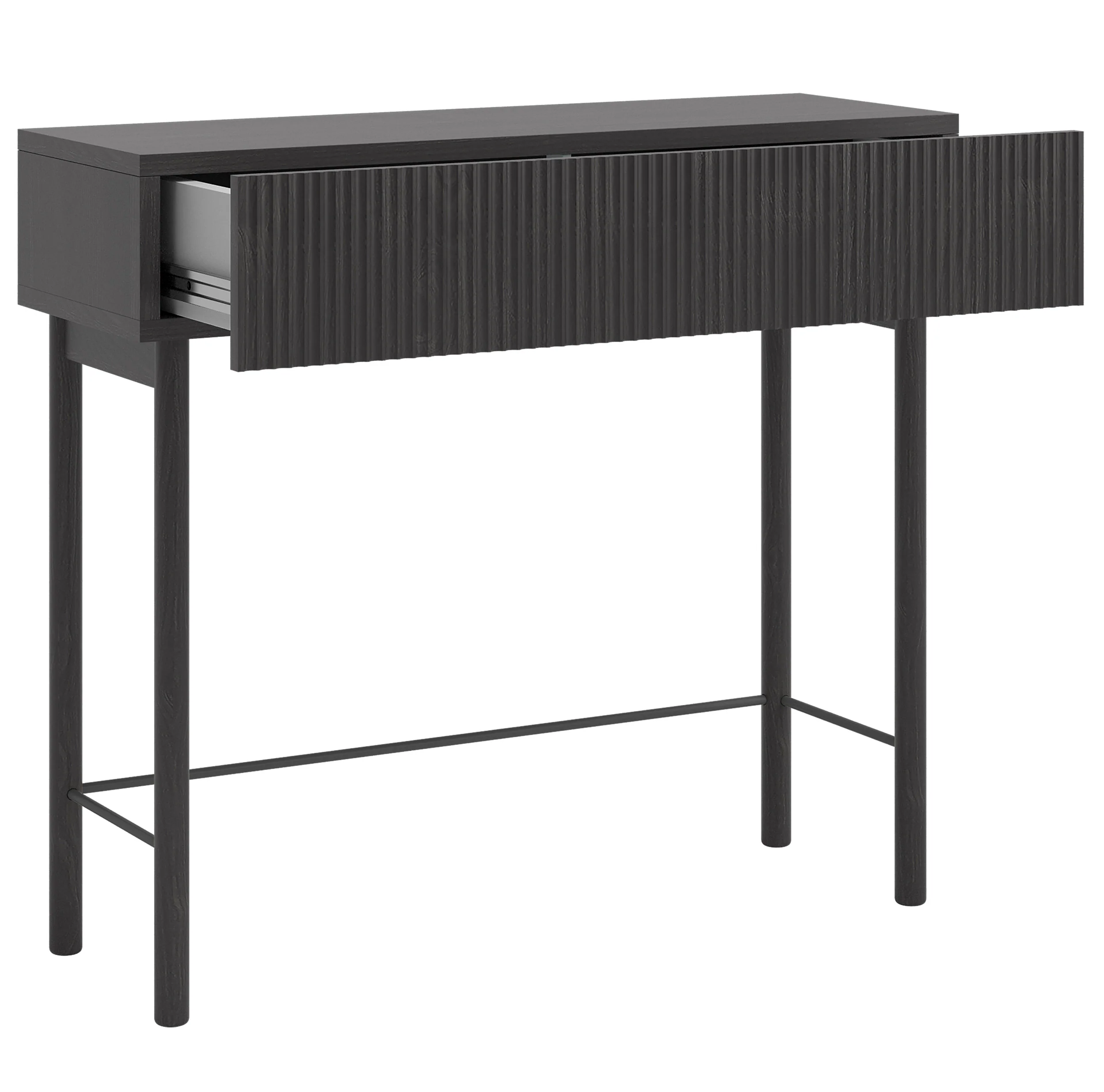 Konsola Nolie z szufladą i nóżkami 90 cm Jesion Portland Czarny - Image 8