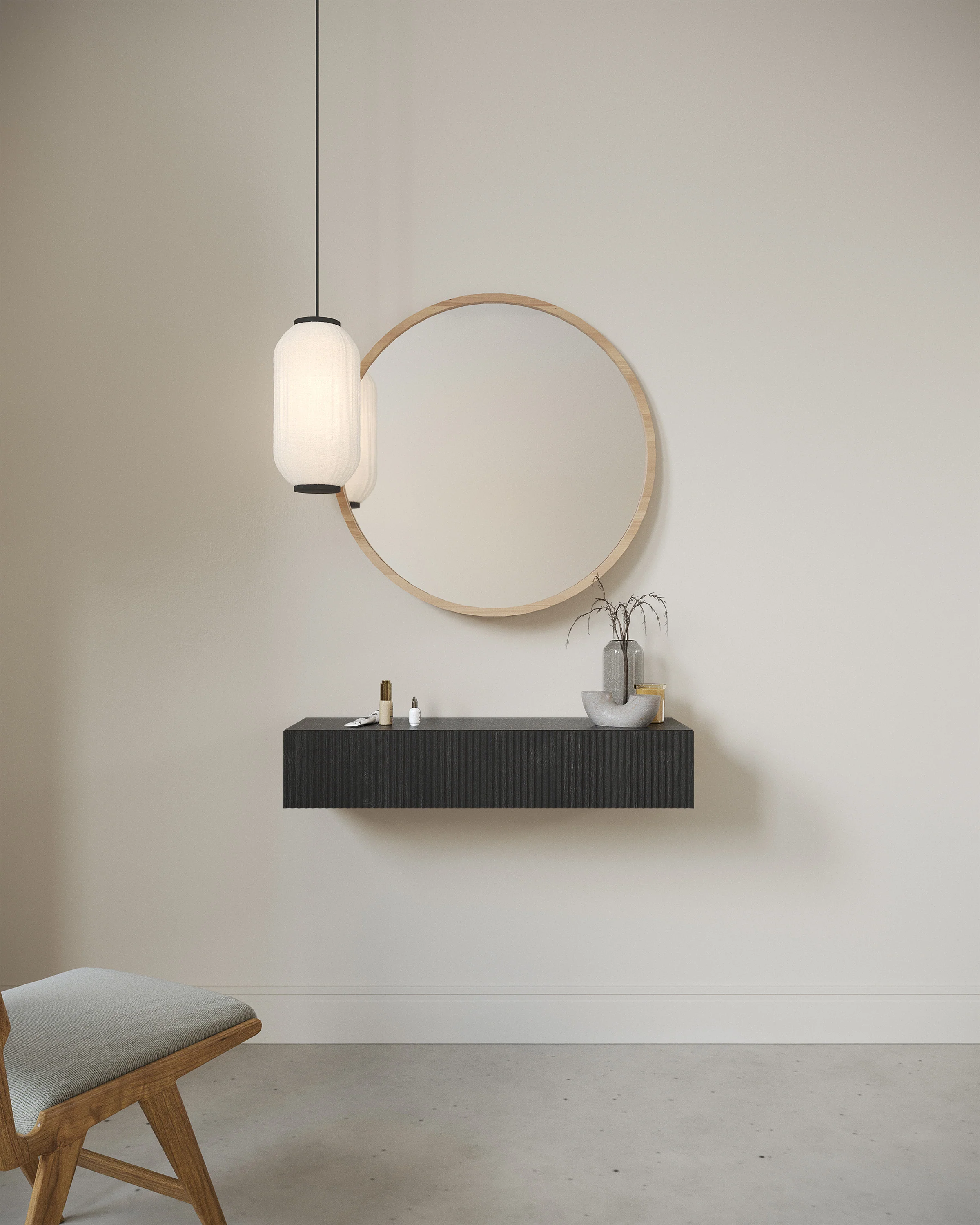 Konsola Nolie z szufladą wisząca 90 cm Jesion Portland Czarny - Image 3