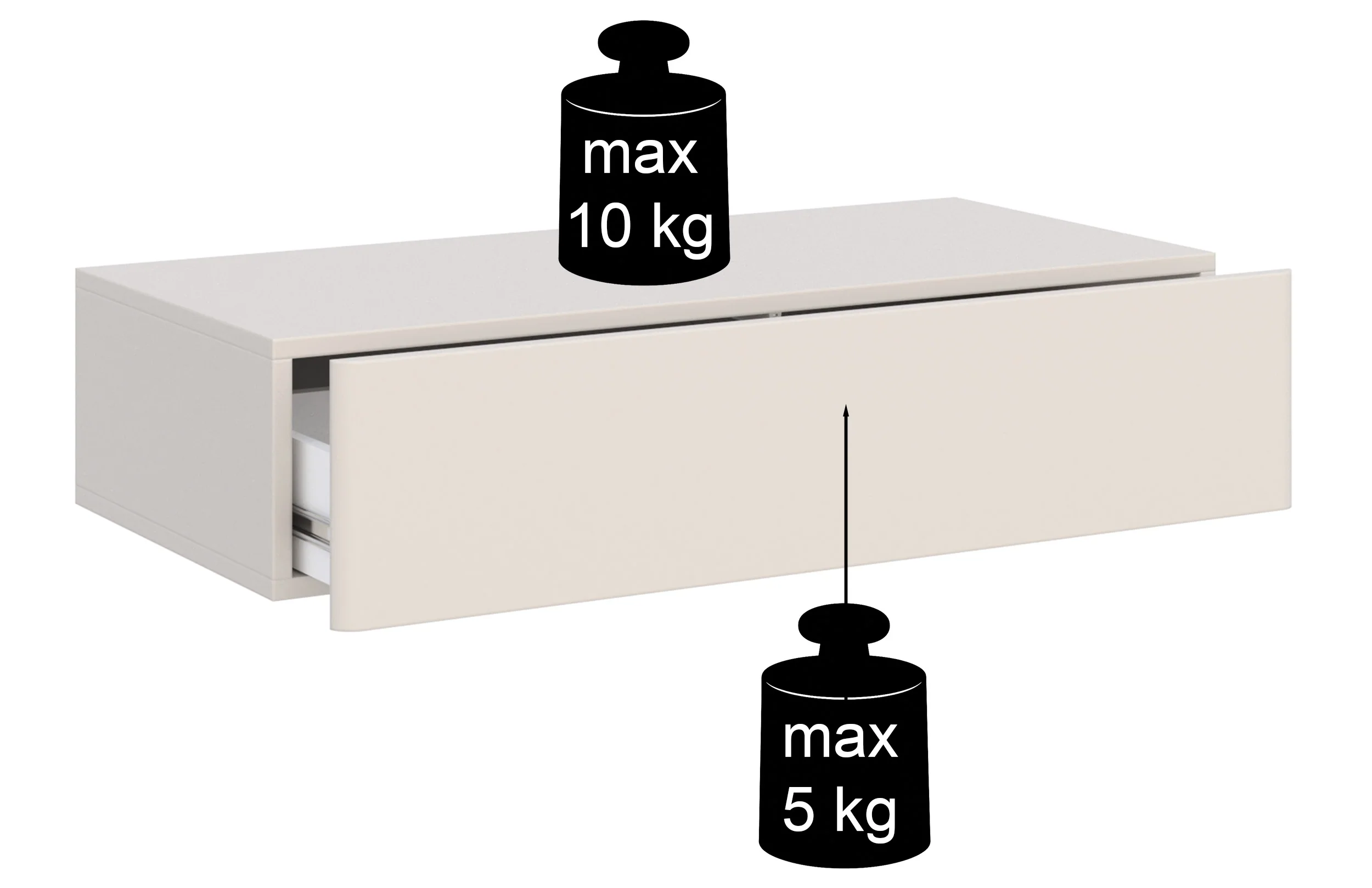 Konsola Olio z szufladą wisząca 90 cm kaszmir - Image 7