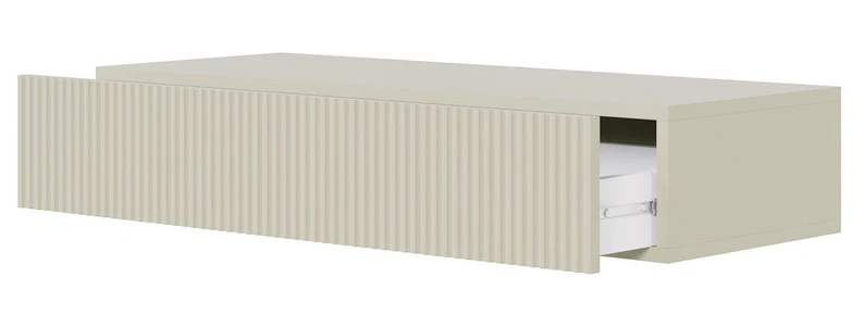 Konsola Veldio z frezowanym frontem i szufladą 90 cm Szary beż wisząca - Image 3