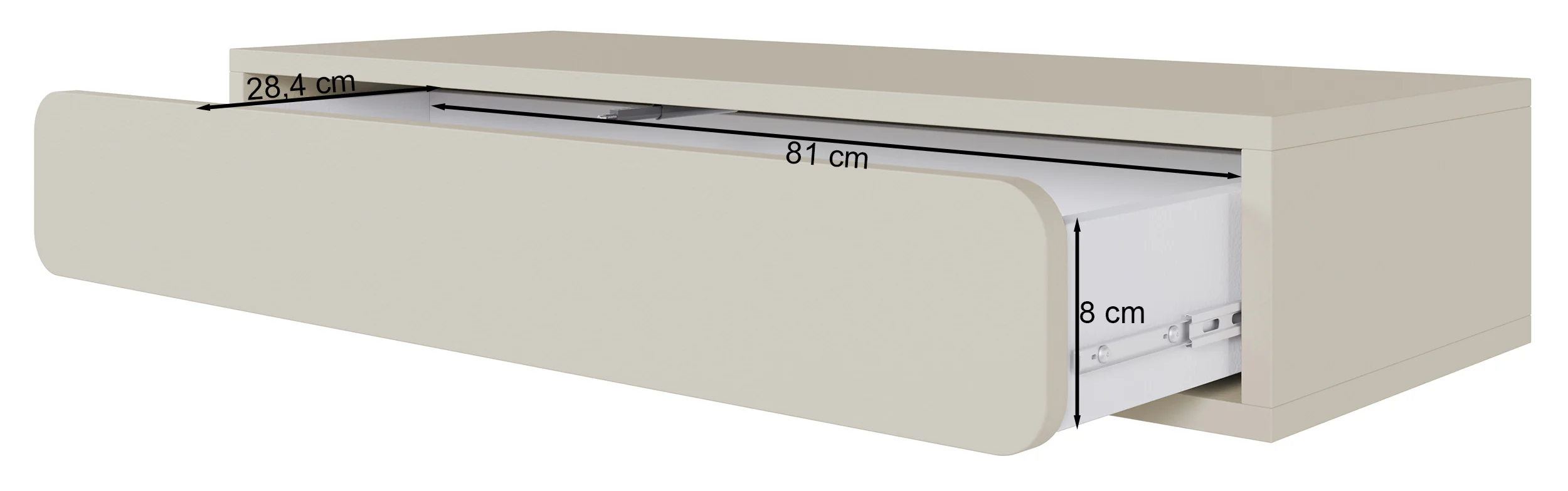 Konsola wisząca Wuwu z jedną szufladą 90 cm szarobeżowa - Image 10