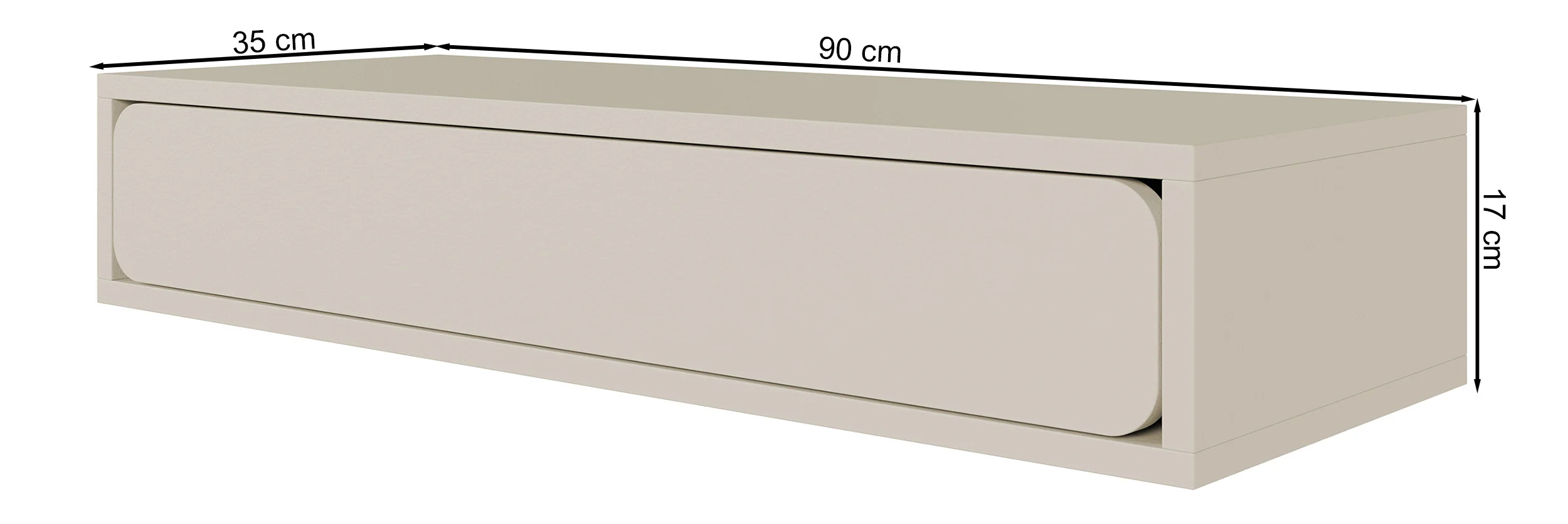 Konsola wisząca Wuwu z jedną szufladą 90 cm szarobeżowa - Image 9